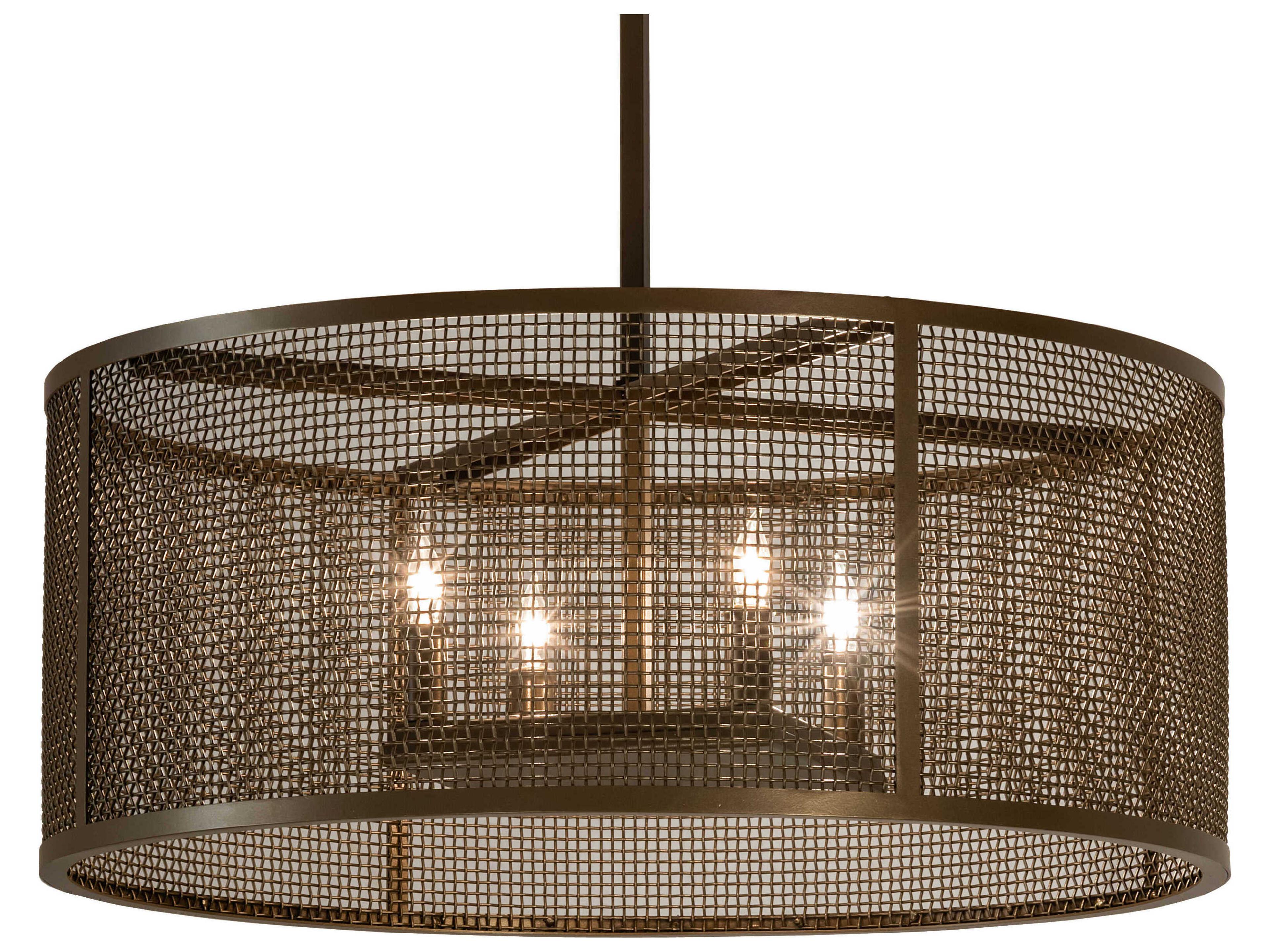 Meyda Cilindro 4-Light Brown Drum Pendant