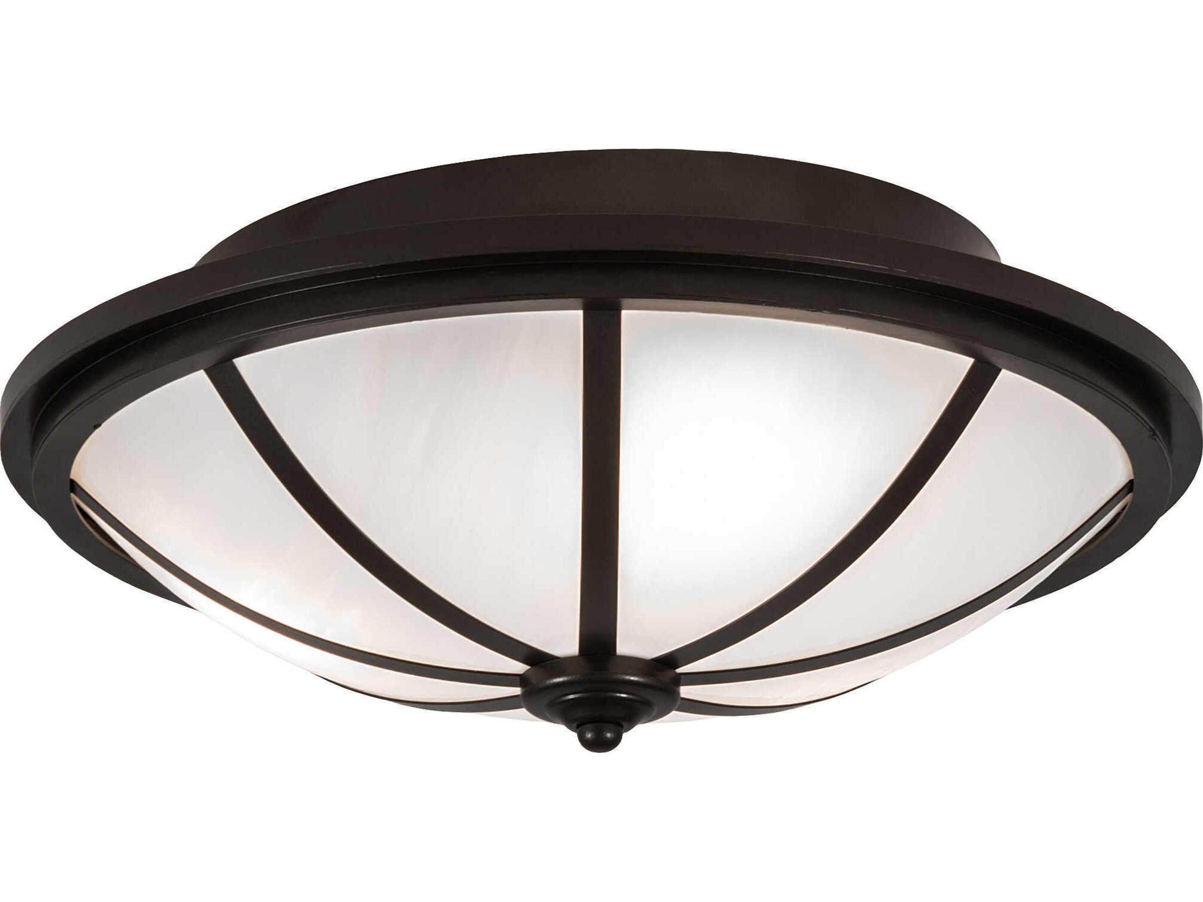 Meyda Commerce 3-Light Bronze Glass LED Bowl Flush Mount