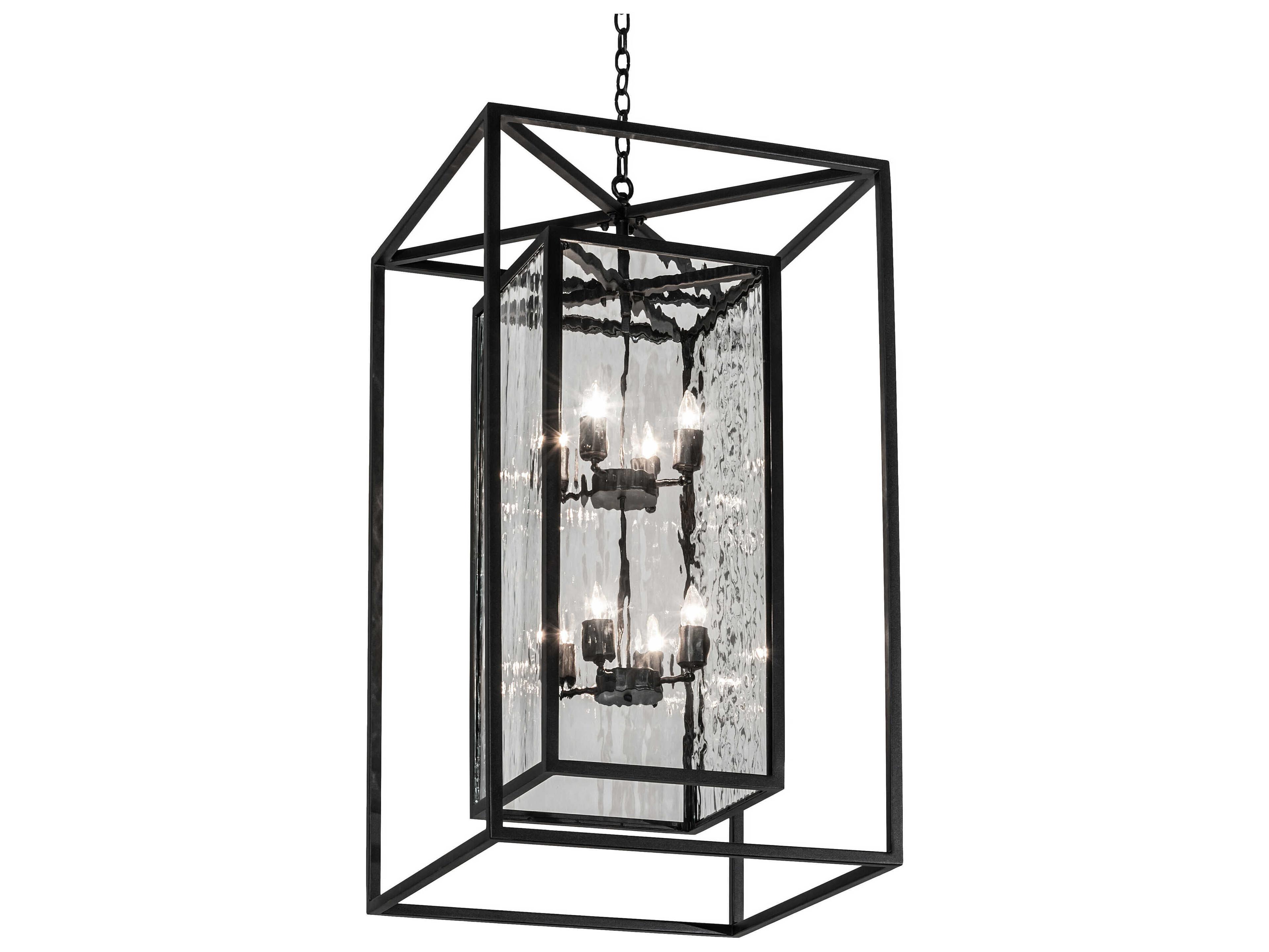 Meyda Kitzi Box 8-Light Steel Glass Tiered Chandelier