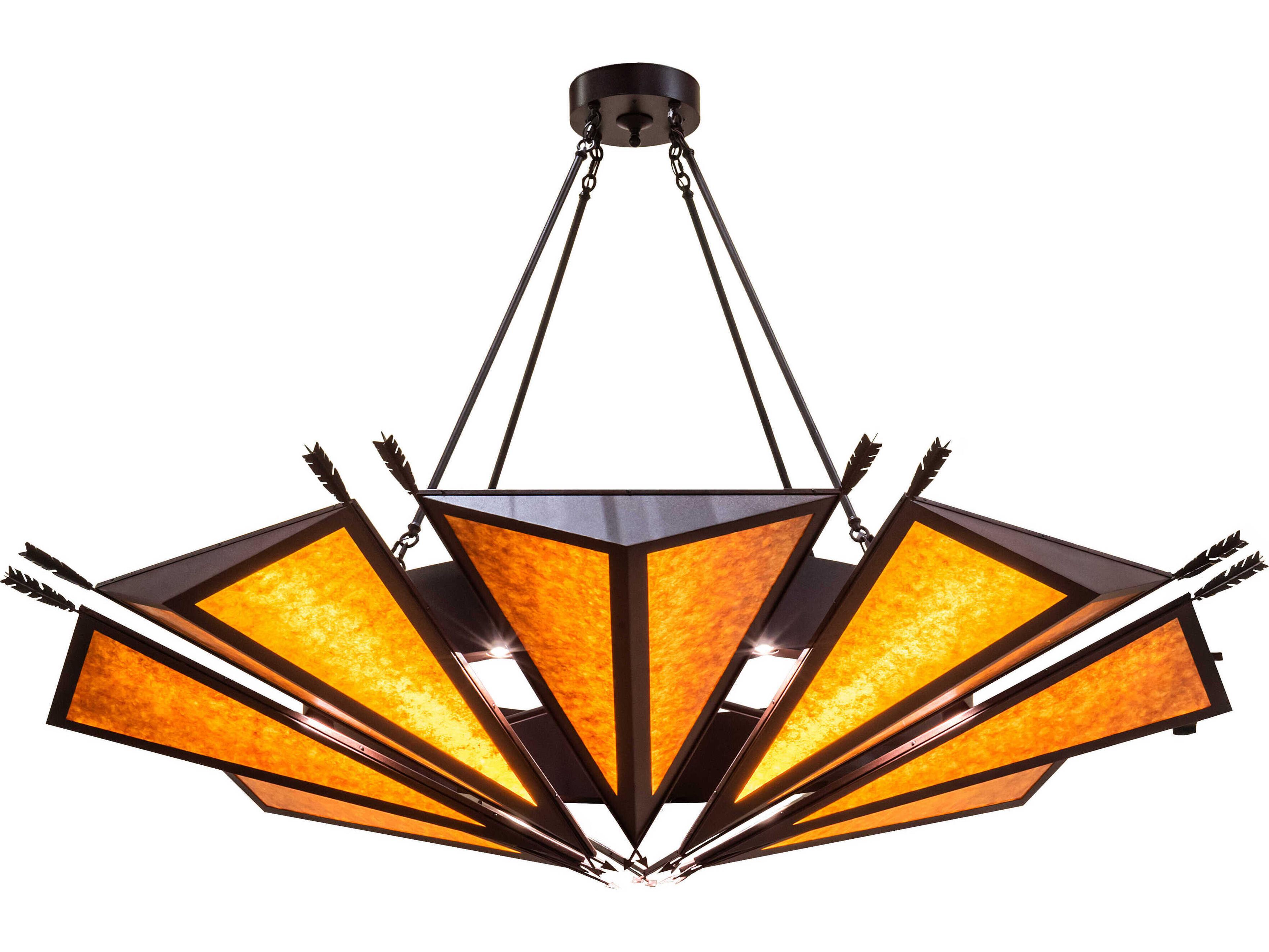 Meyda Desert Arrow 9-Light Steel Glass LED Geometric Chandelier