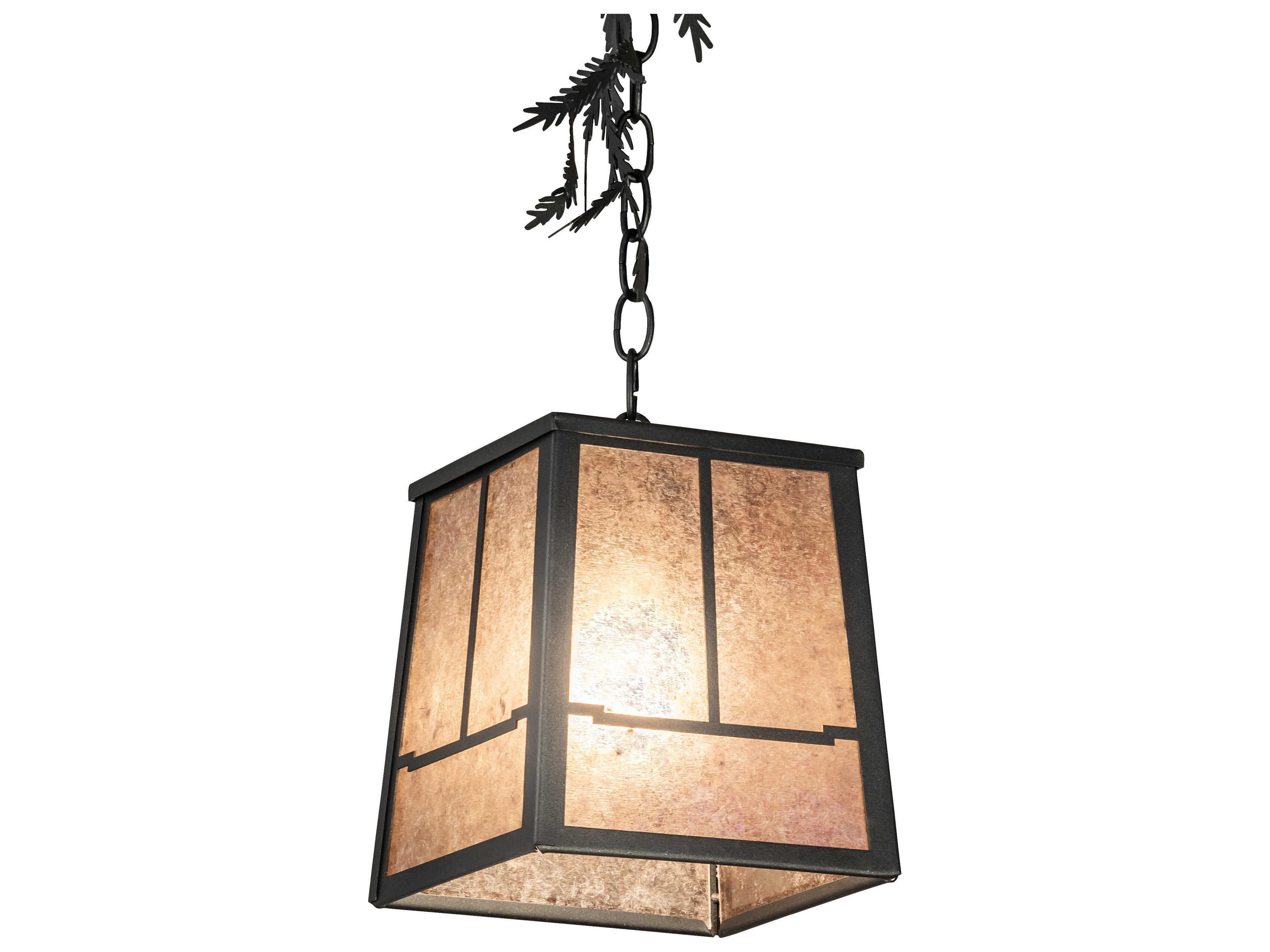 Meyda Pine Branch Valley View 8- 1-Light Steel Glass Lantern Mini Pendant