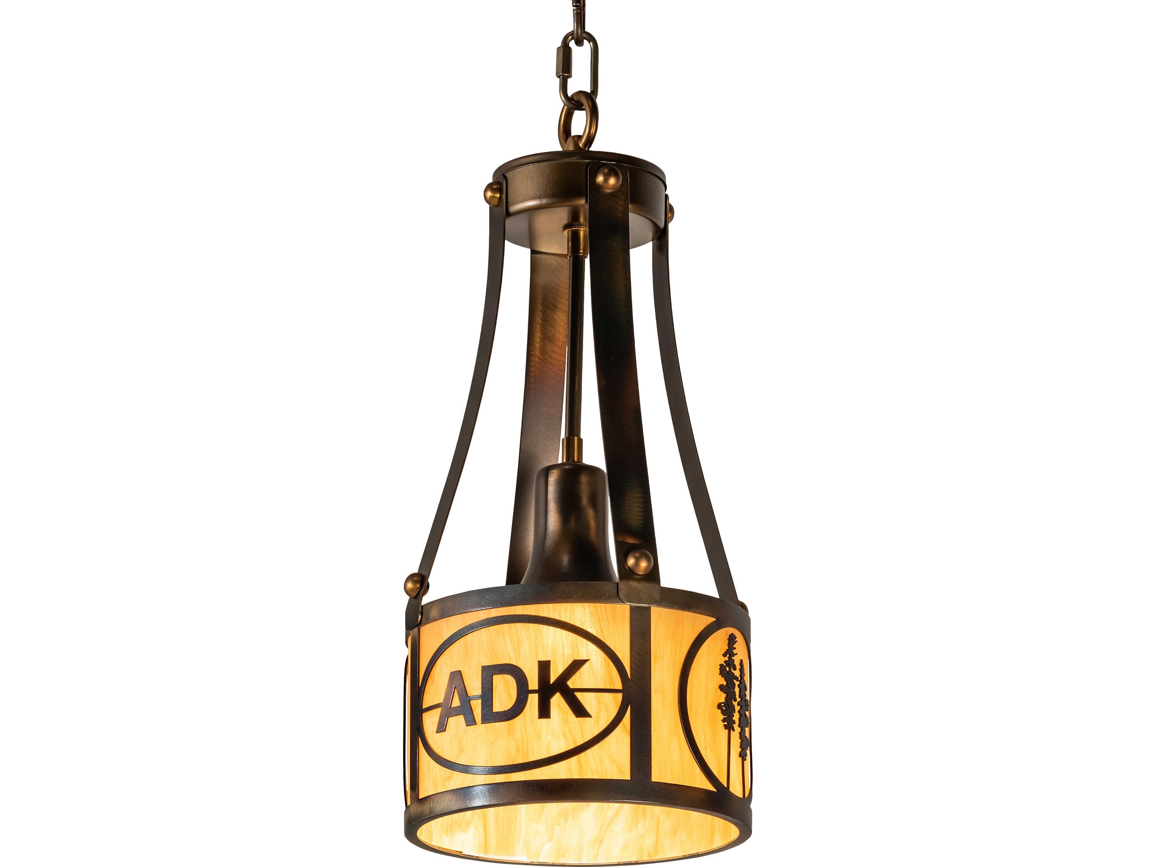 Meyda Personalized 1-Light Amber Sienna Idalight Copper Traditional Mini Pendant