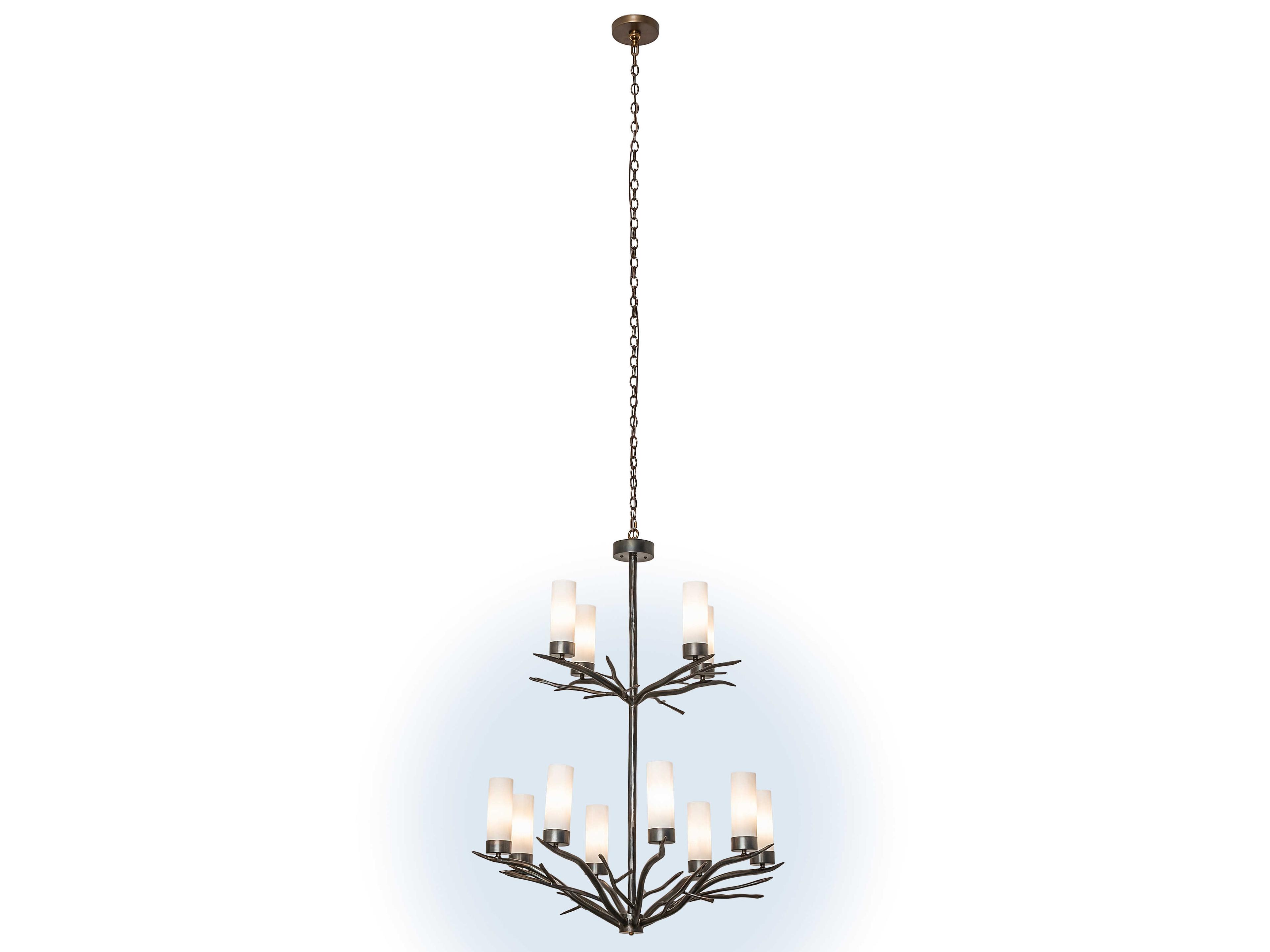 Meyda Winter Solstice 12-Light Steel LED Candelabra Cylinder Tiered Chandelier
