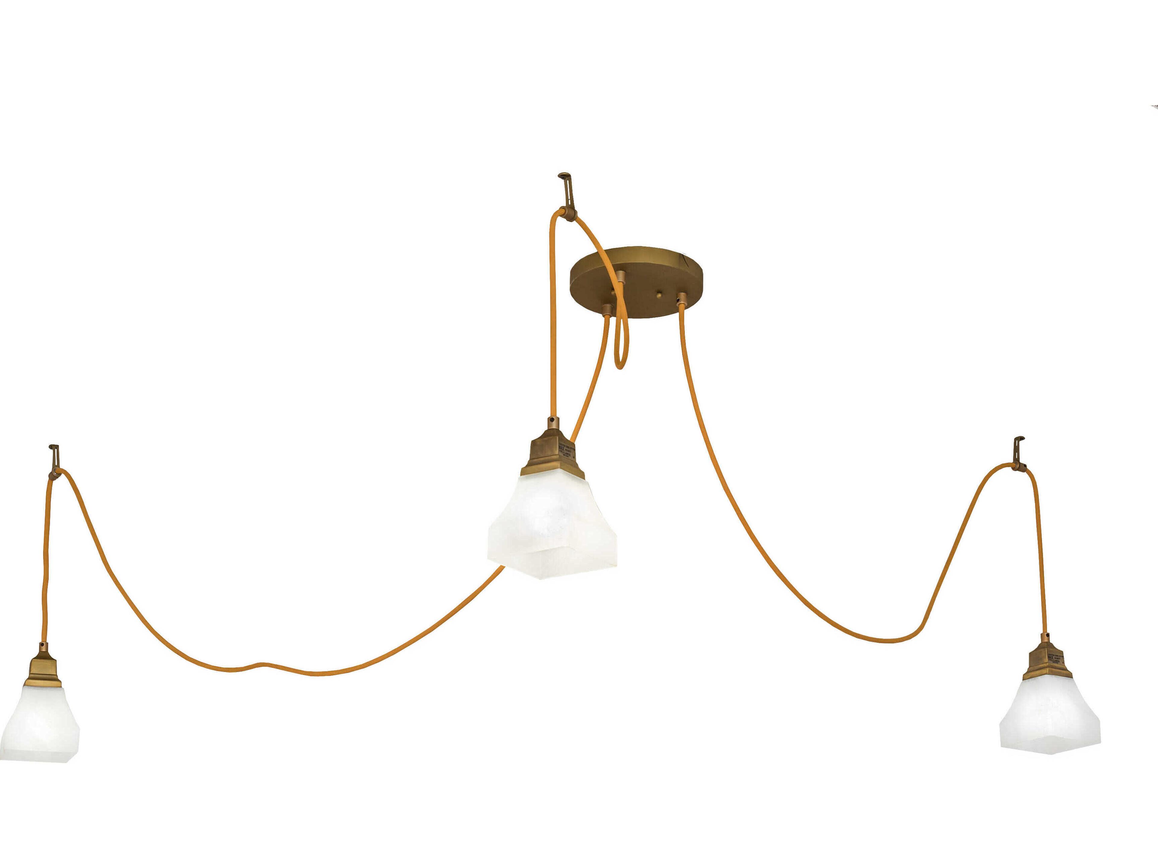 Meyda Castiliolite 3-Light Gold Glass Bell Pendant