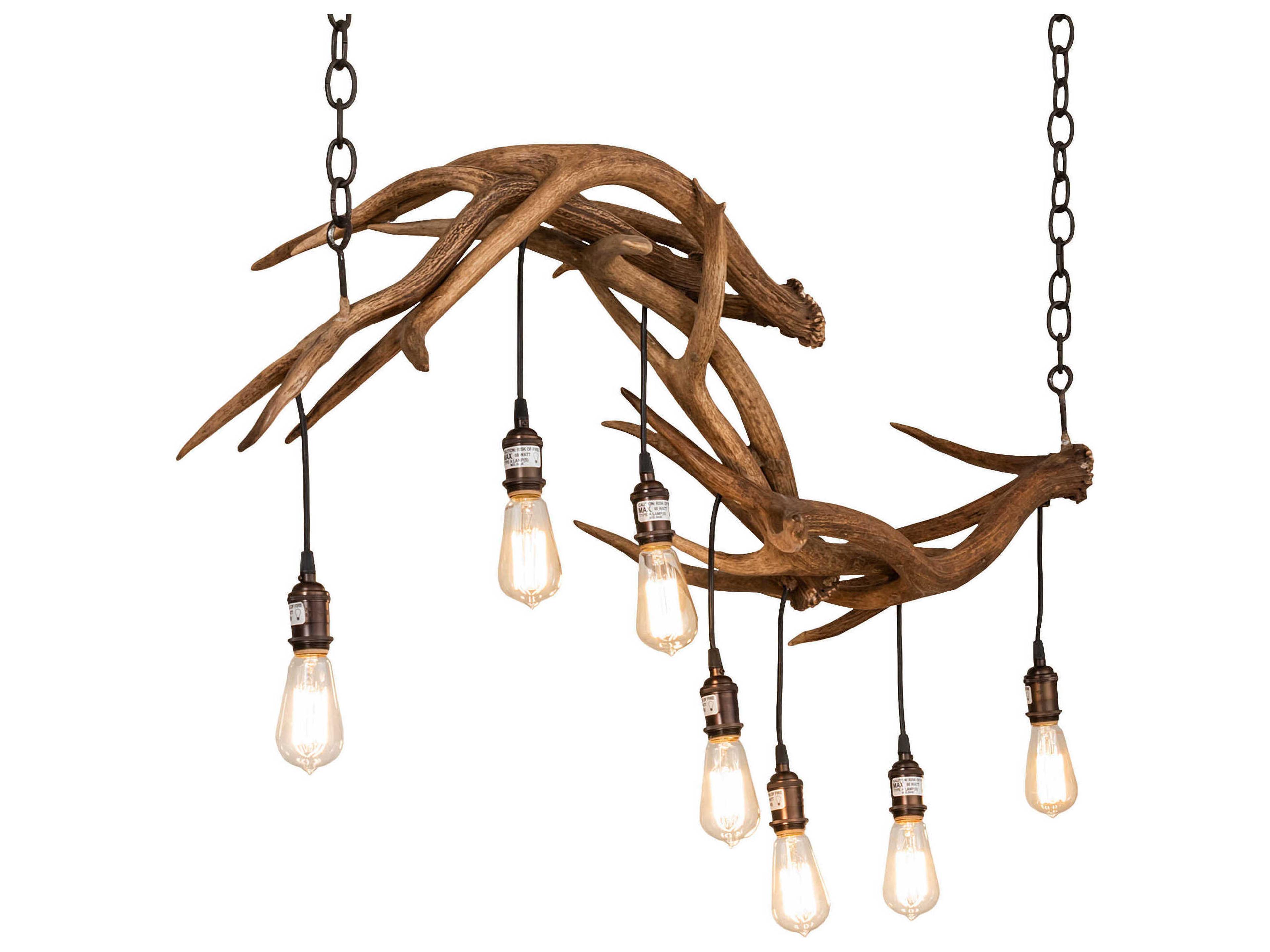 Meyda Antlers 60-Light Antique Copper Island Pendant