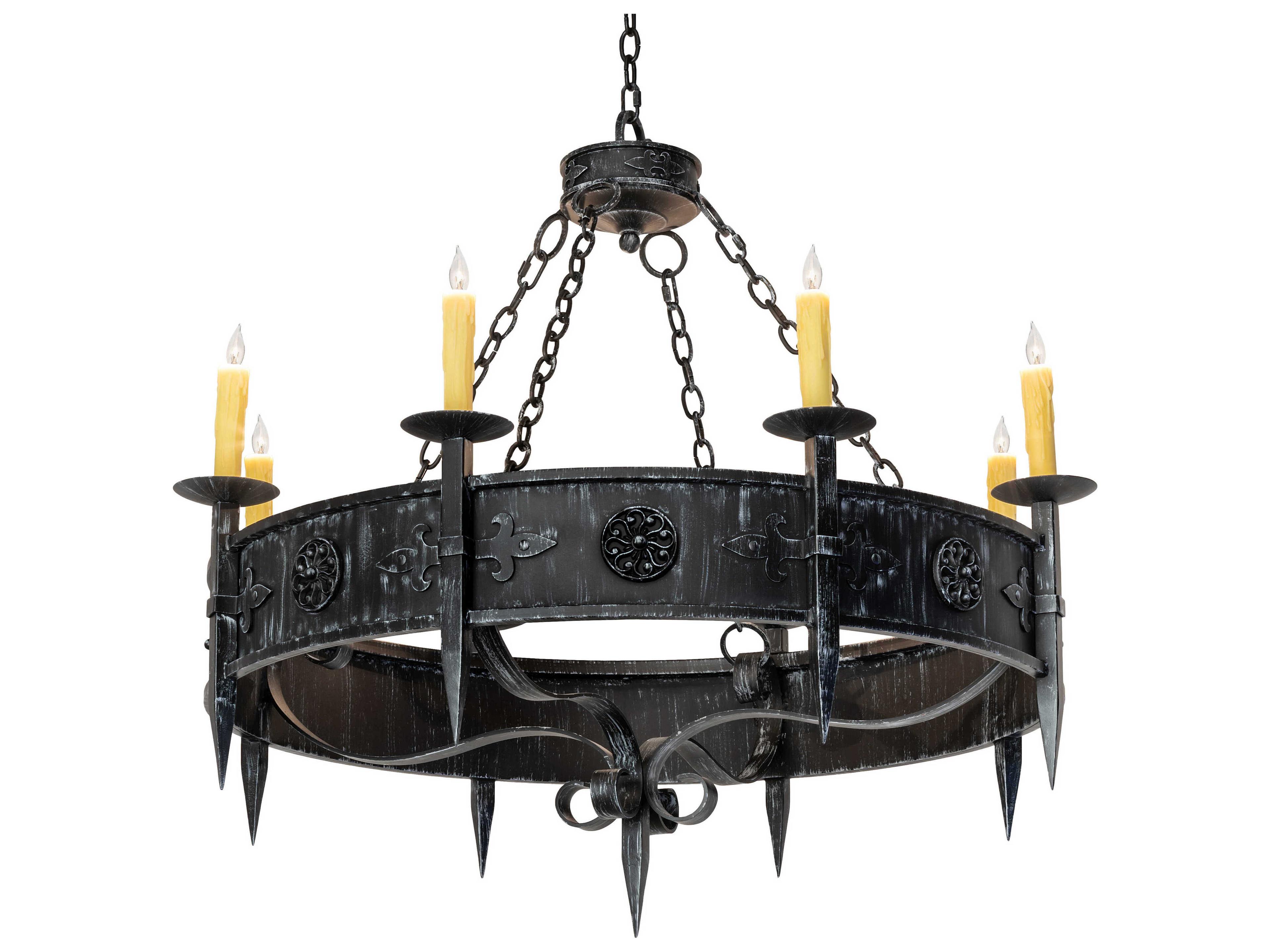 Meyda Calandra 8-Light Wrought Iron Black Chandelier