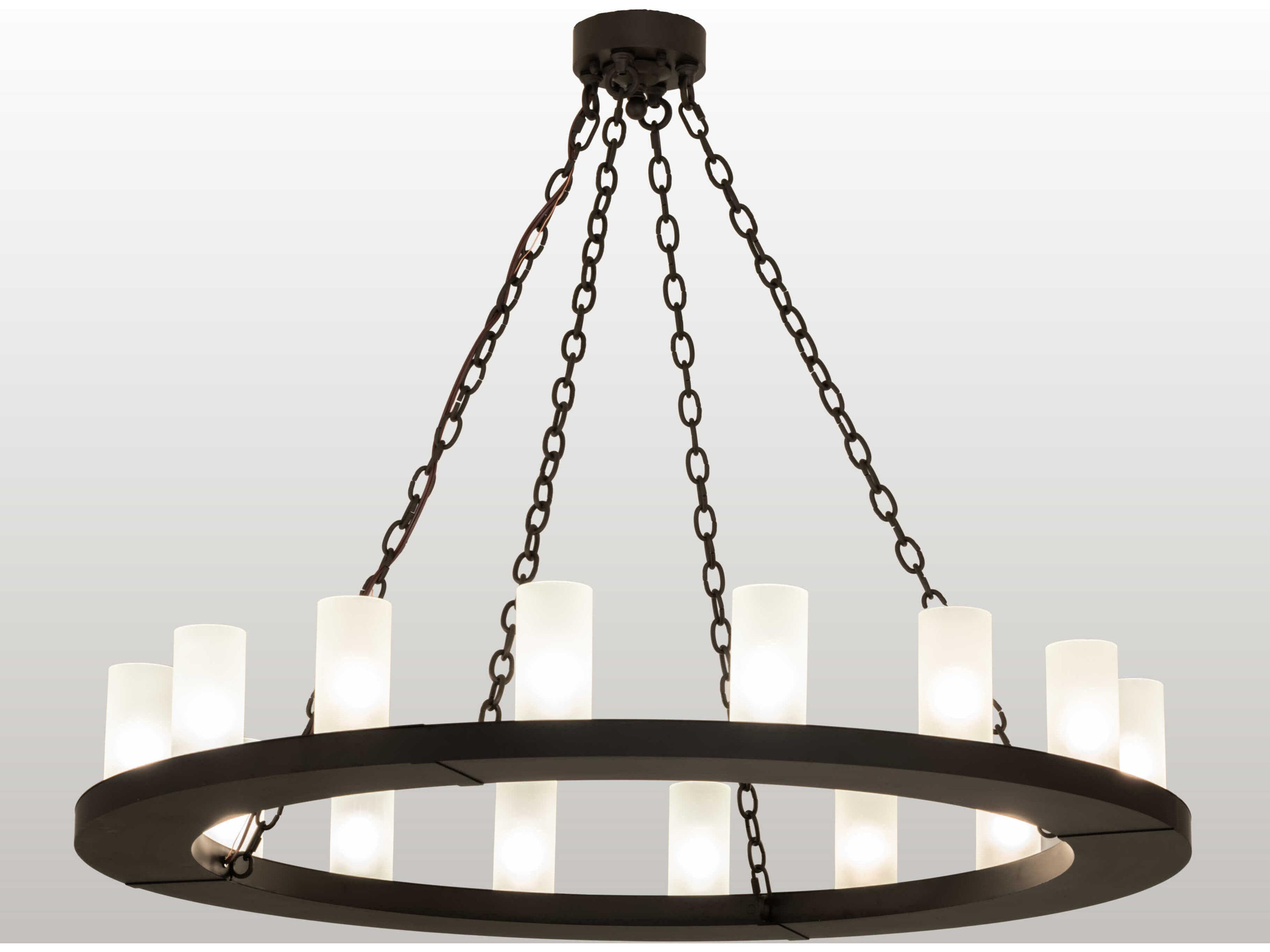 Meyda Loxley 16-Light6-Light Black Glass Cylinder Chandelier