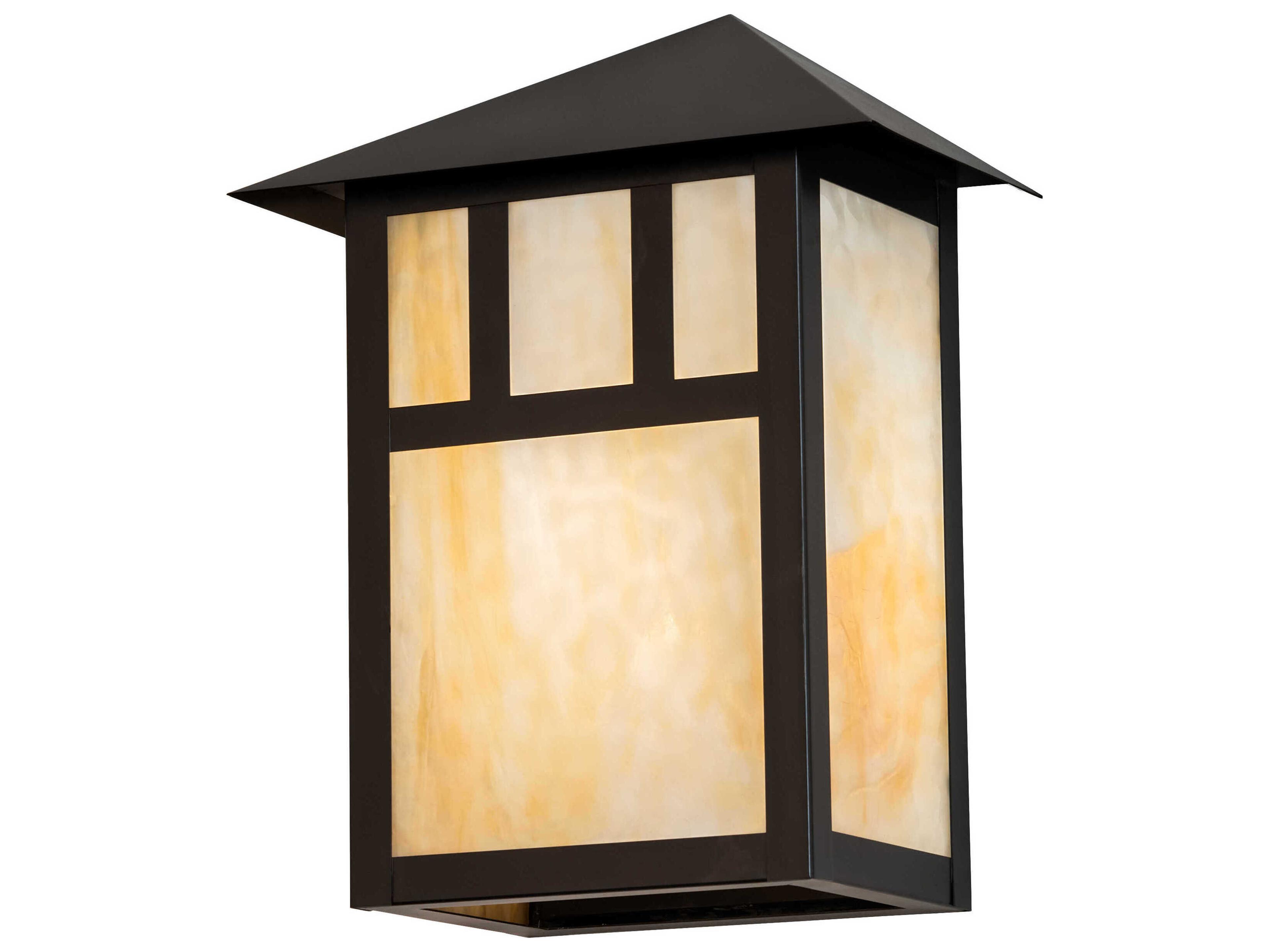 Meyda Seneca Double Bar Mission 1-Light Brass Glass Wall Sconce