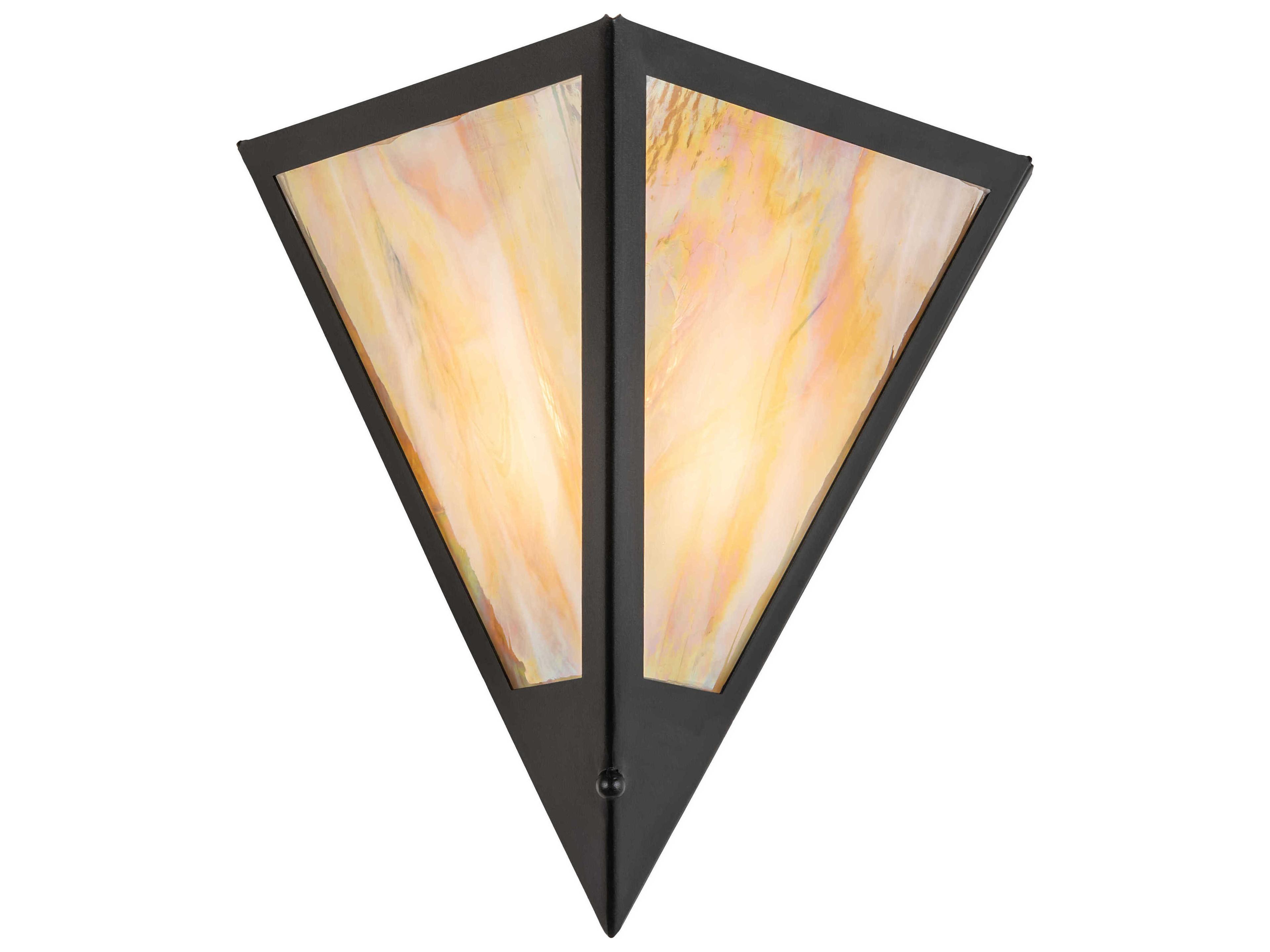 Meyda Mission 1-Light Steel Glass Wall Sconce