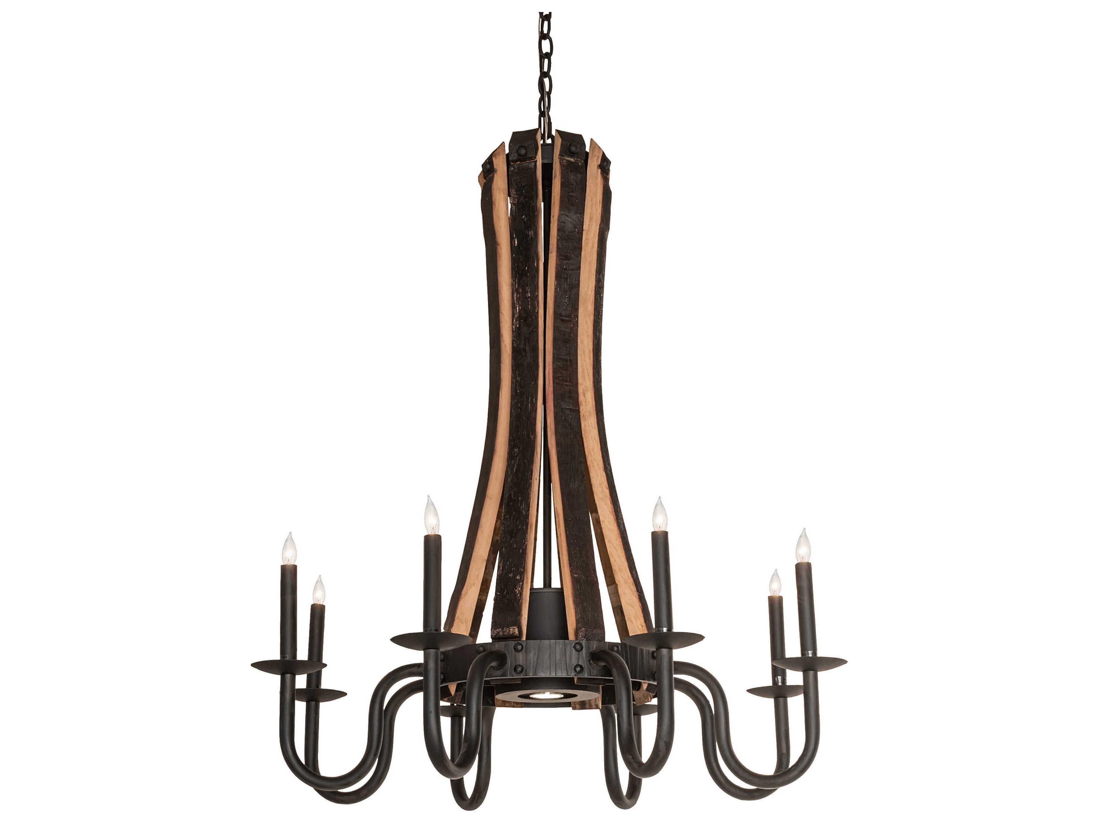 Meyda Barrel Stave 8 1-Light Steel Candelabra Chandelier