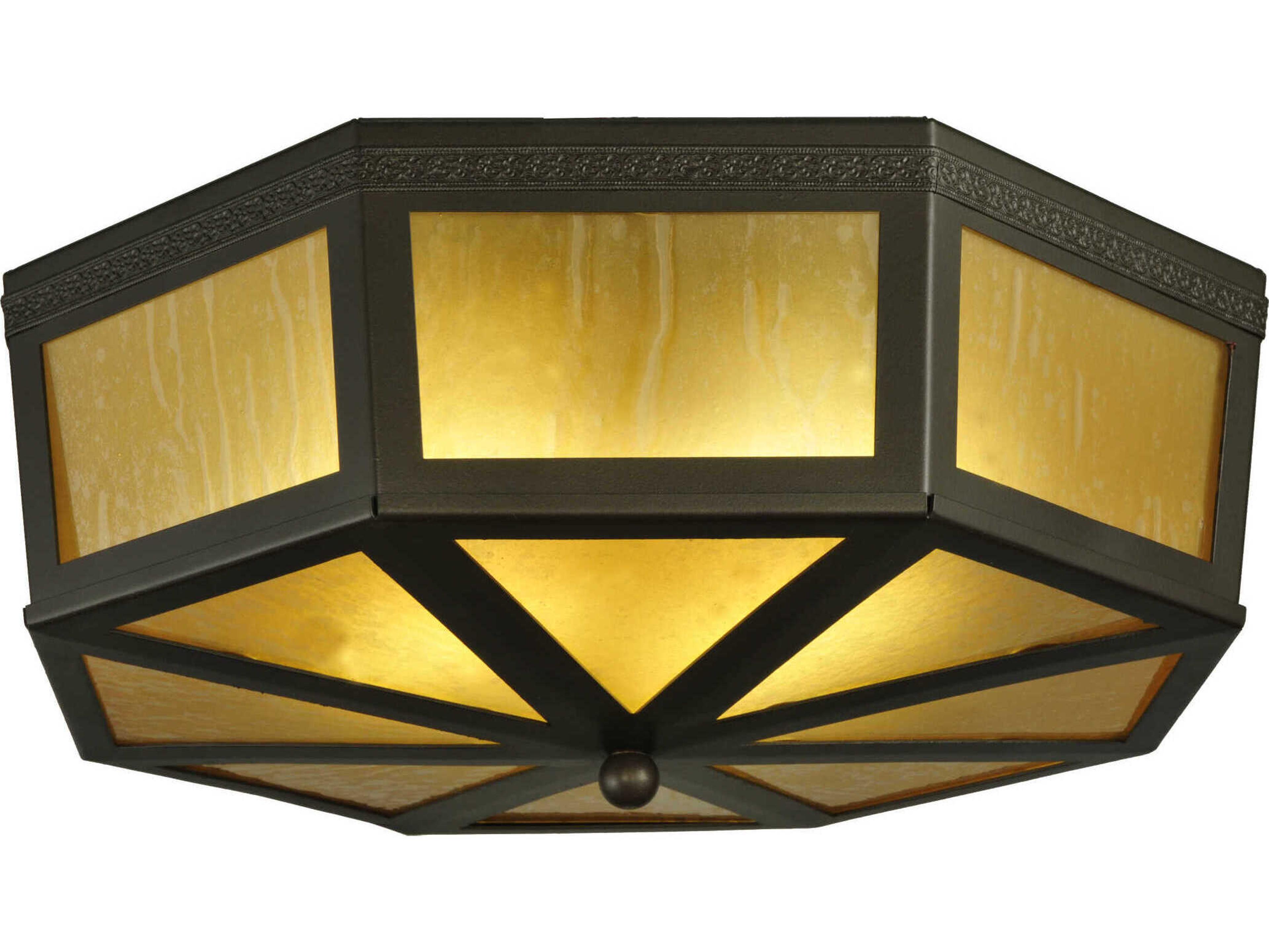 Meyda 2-Light Timeless Bronze Glass LED Flush Mount