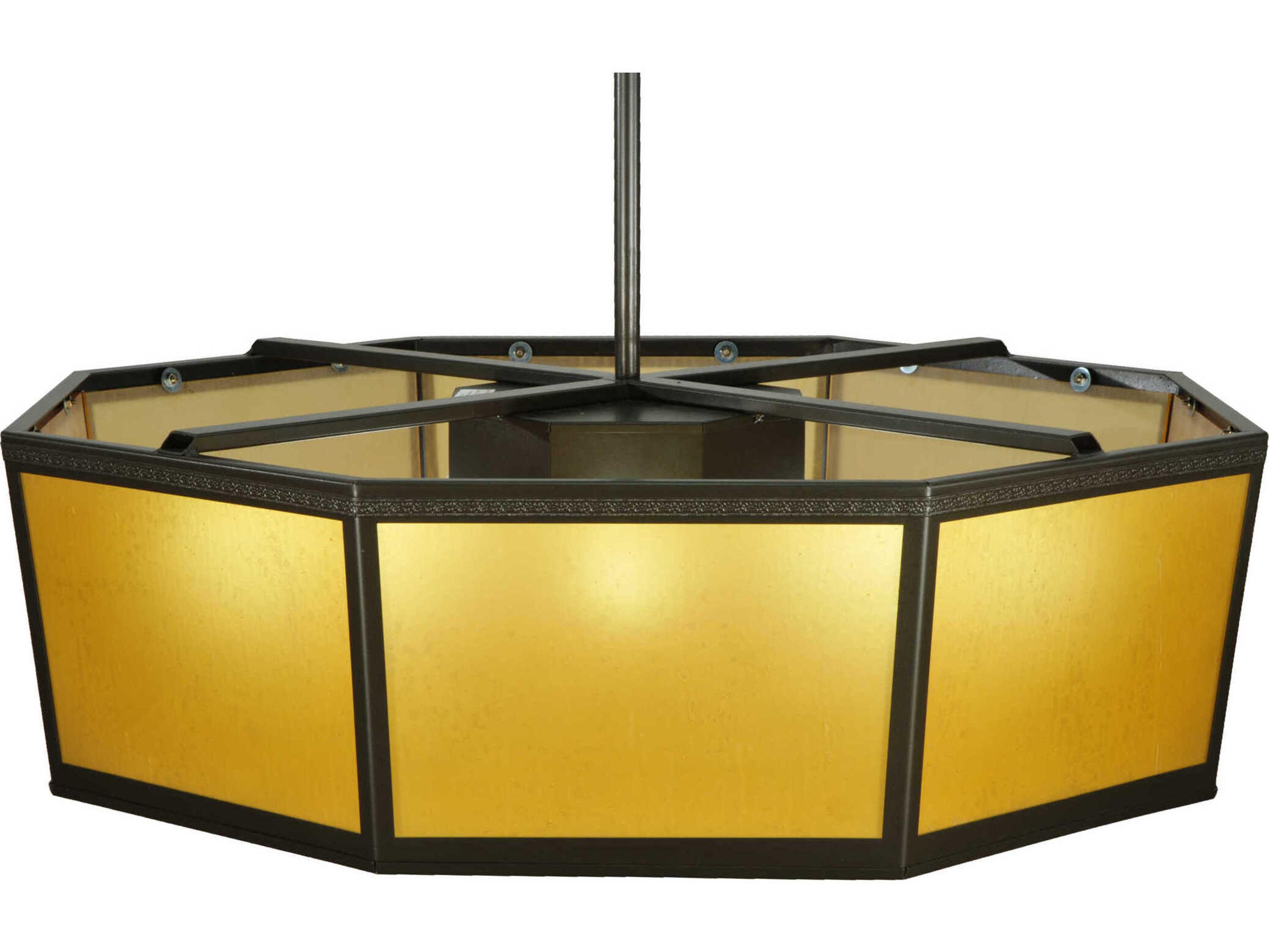 Meyda 4-Light Timeless Bronze Glass LED Geometric Semi Flush Mount