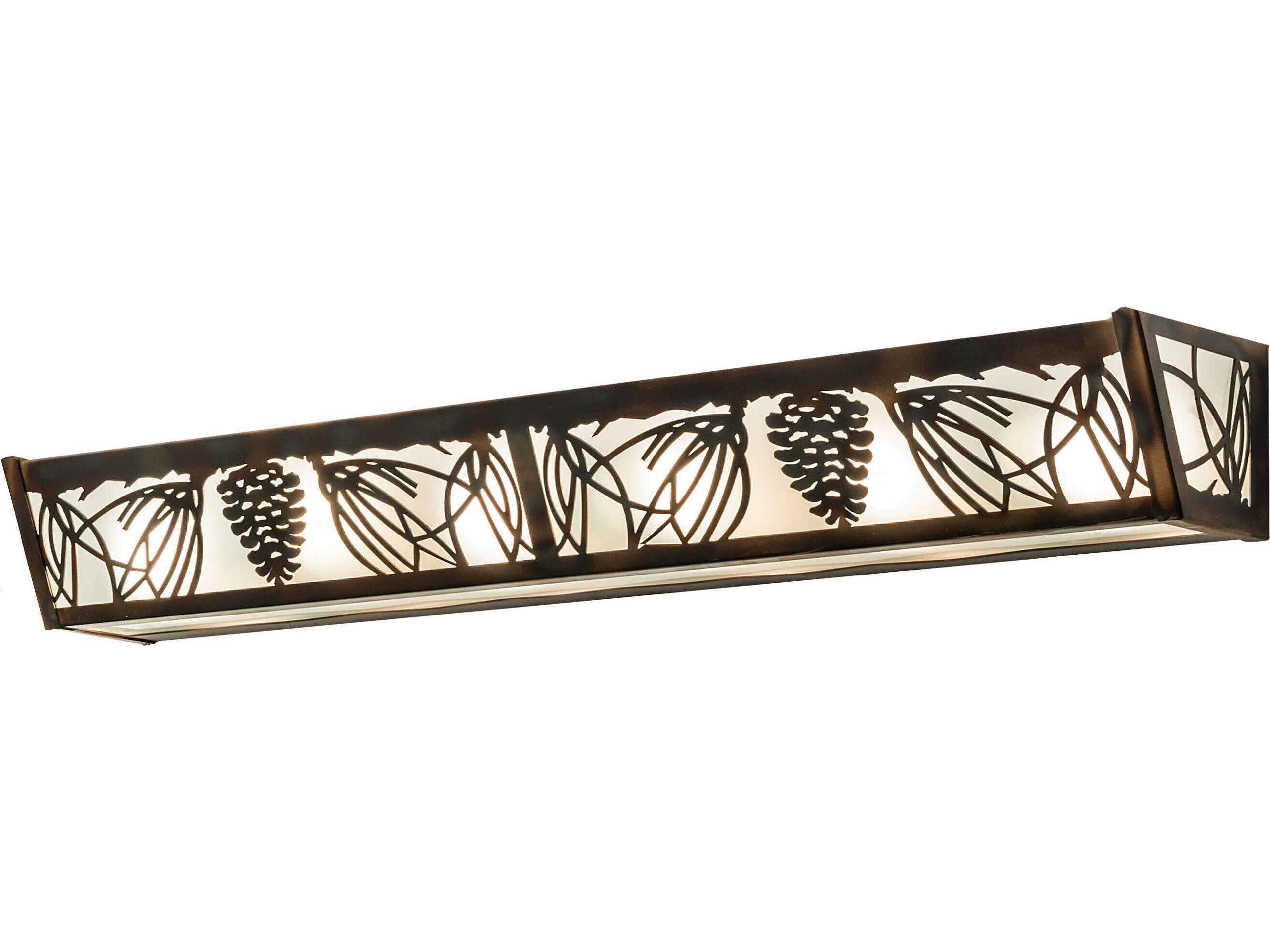 Meyda Mountain Pine 6-Light Copper Clear Glass Vanity Light