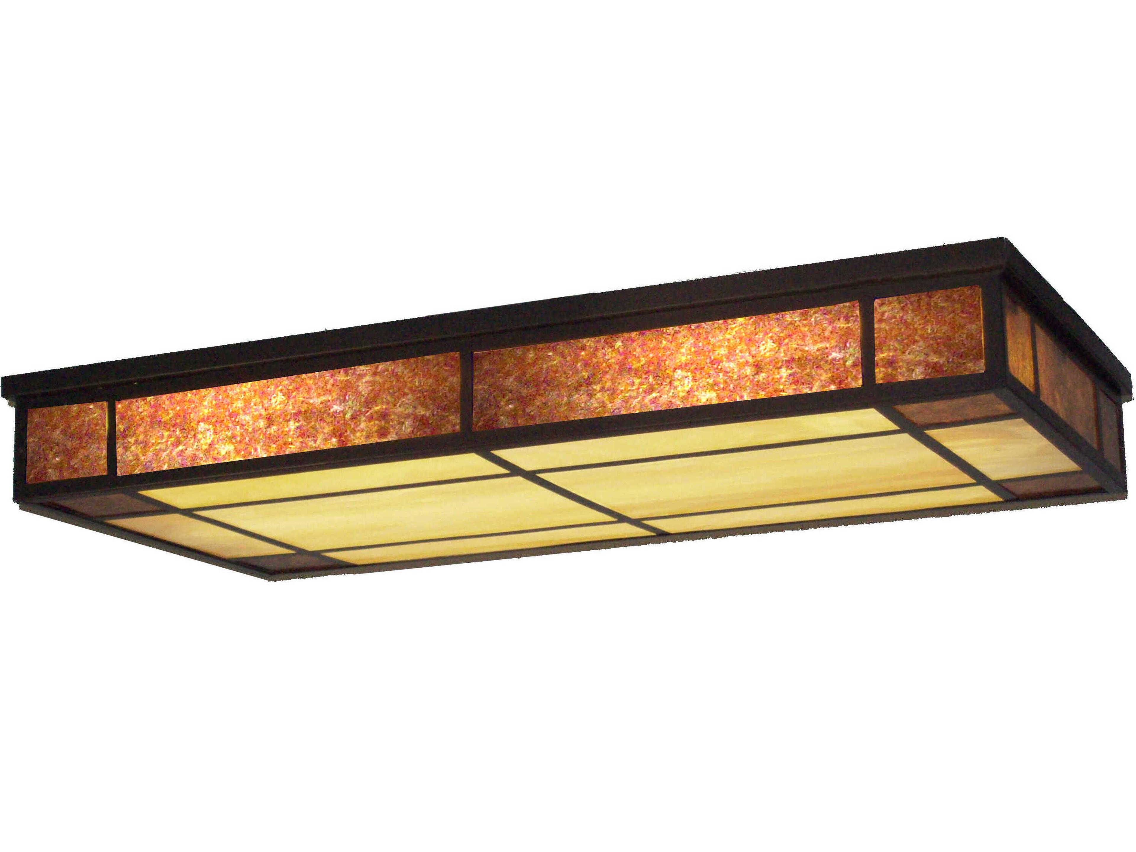Meyda Polaris 3-Light Timeless Bronze Glass Flush Mount