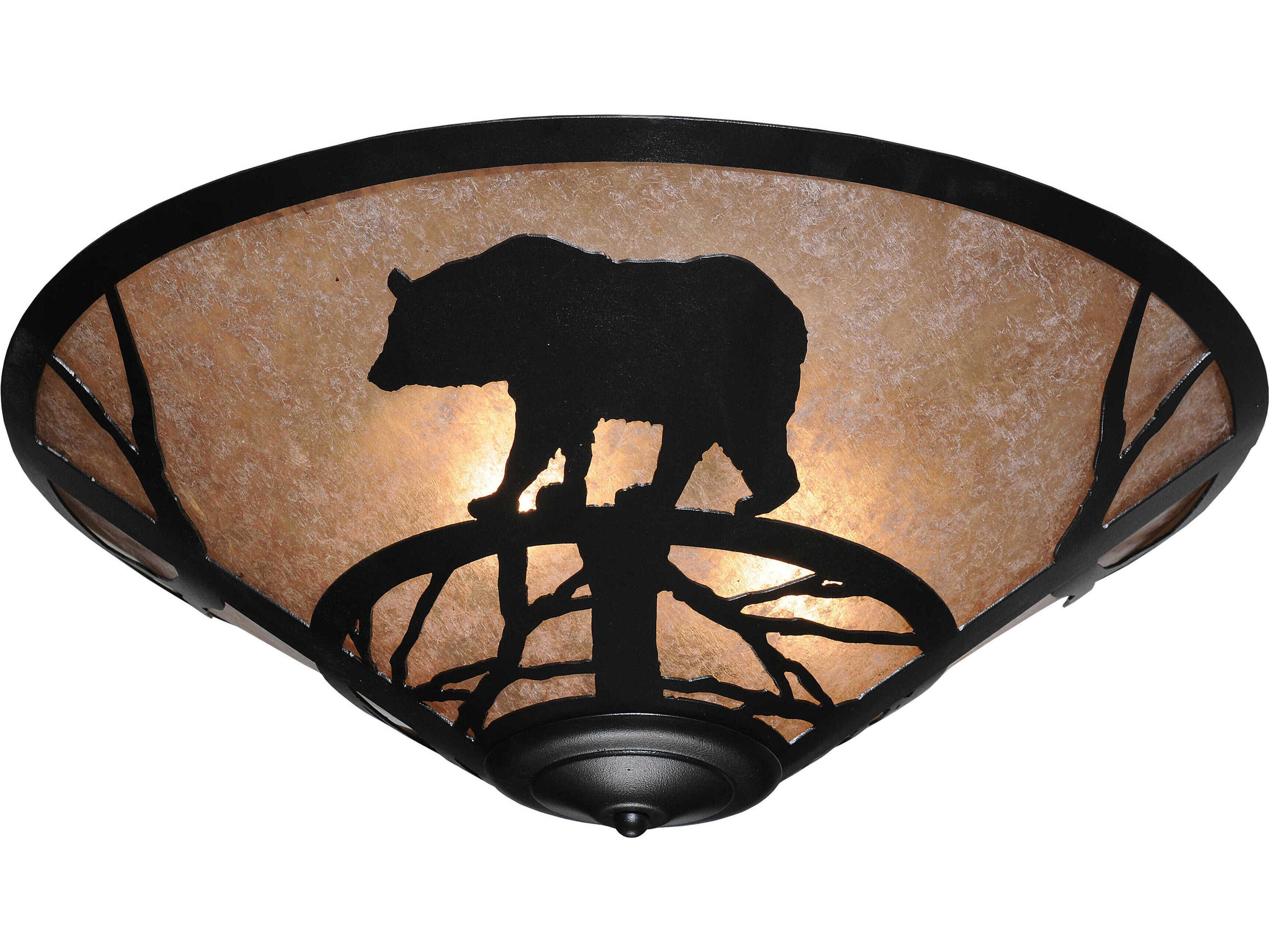 Meyda Bear On The Loose 3-Light Black Glass Flush Mount