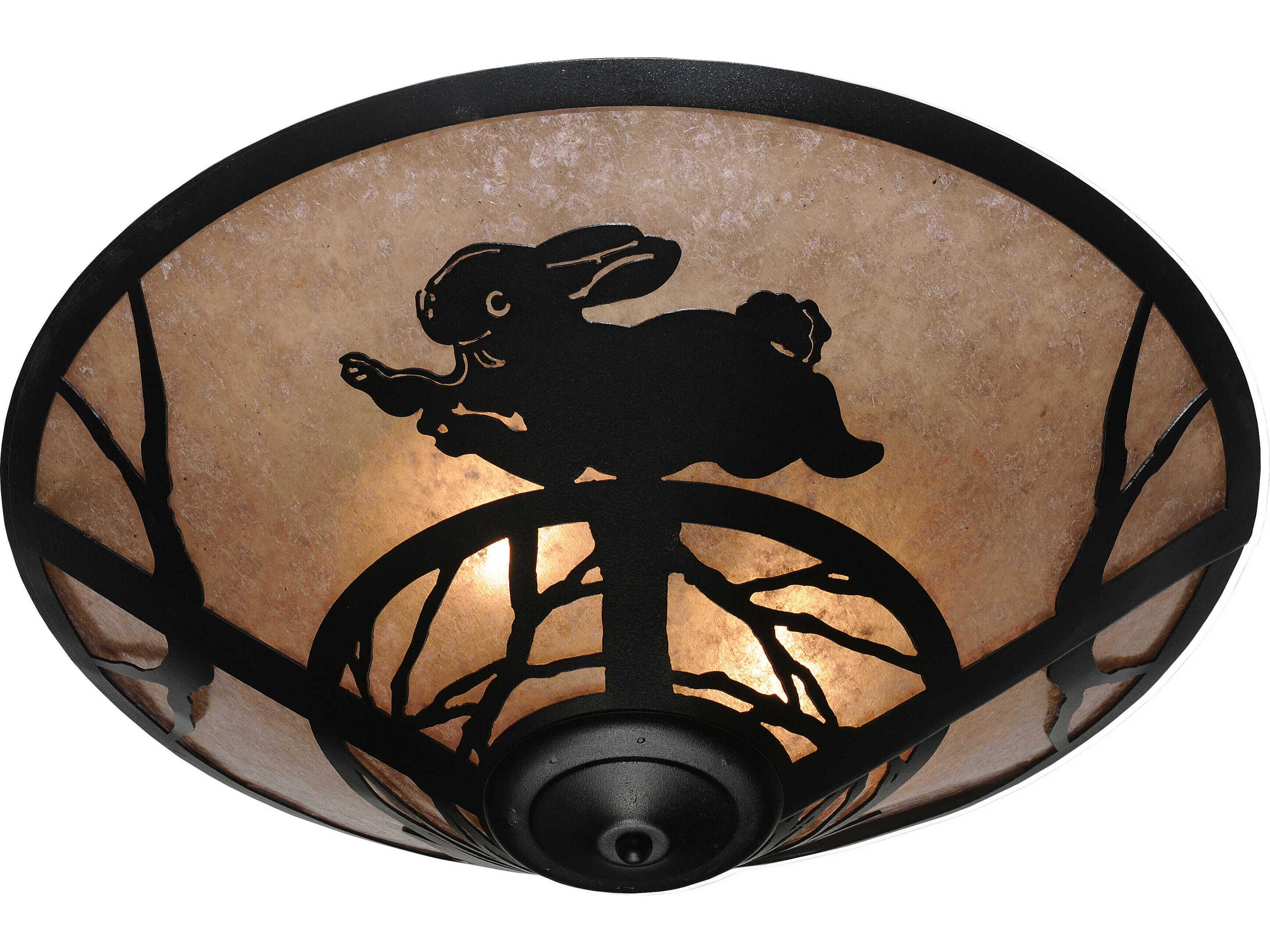 Meyda Rabbit On The Loose 3-Light Black Glass Flush Mount