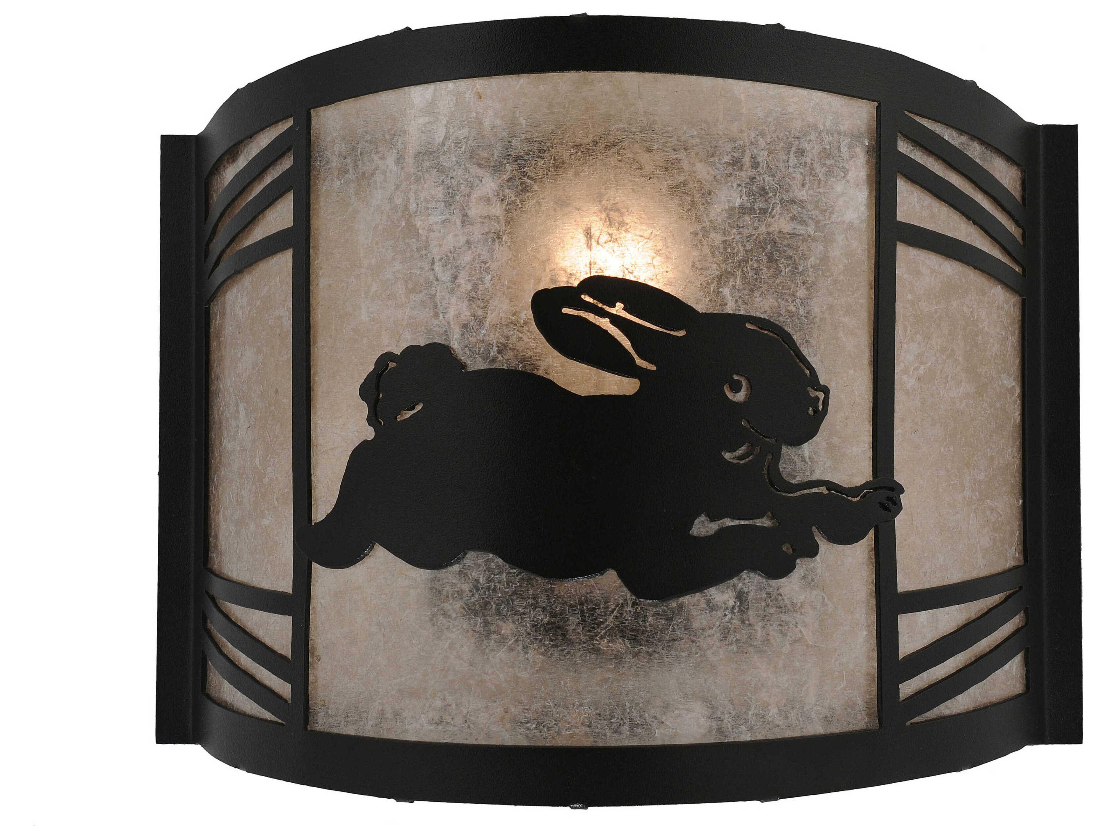 Meyda Rabbit On The Loose 1-Light Black Glass Wall Sconce
