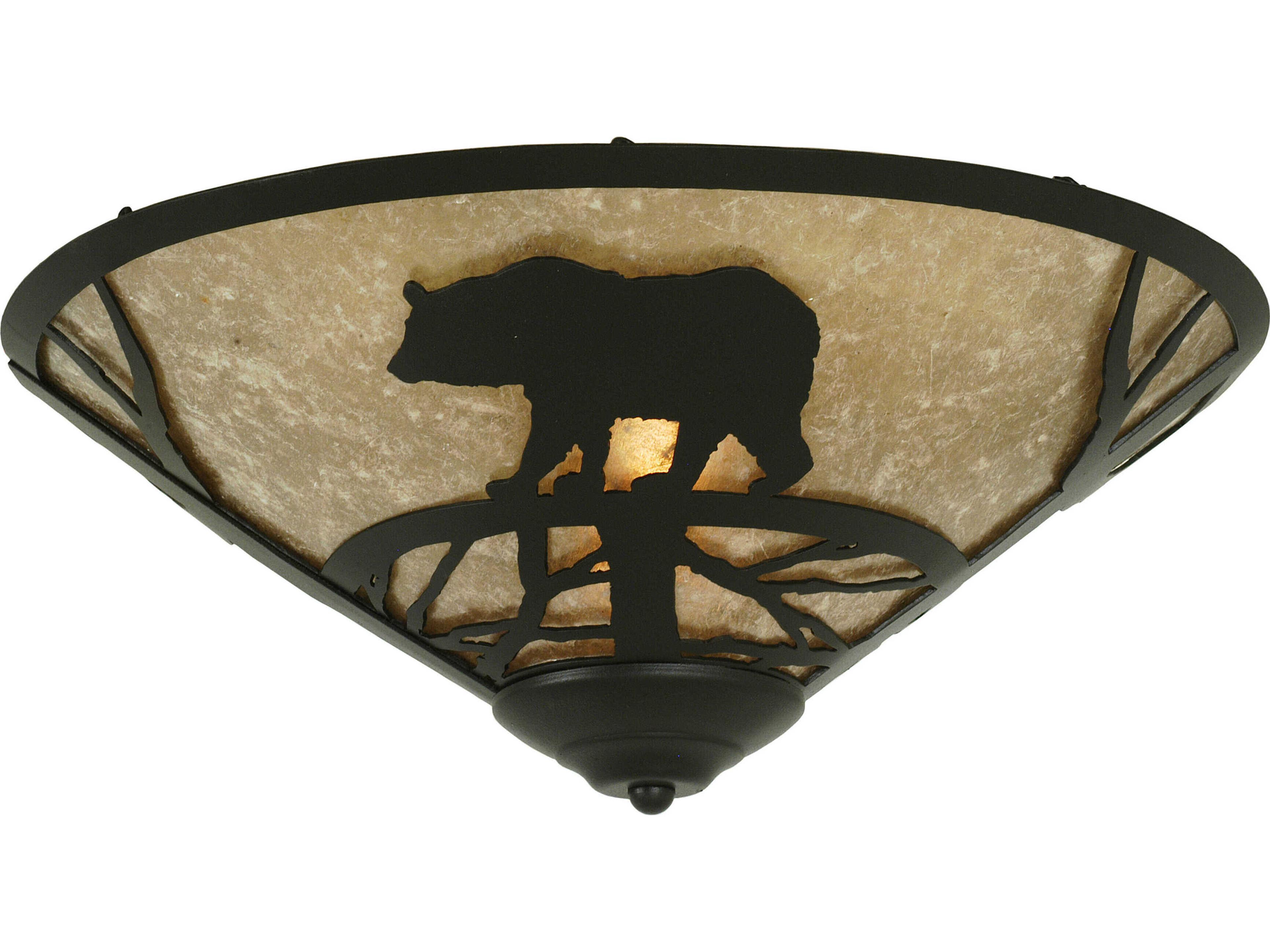 Meyda Bear On The Loose 2-Light Black Glass Flush Mount