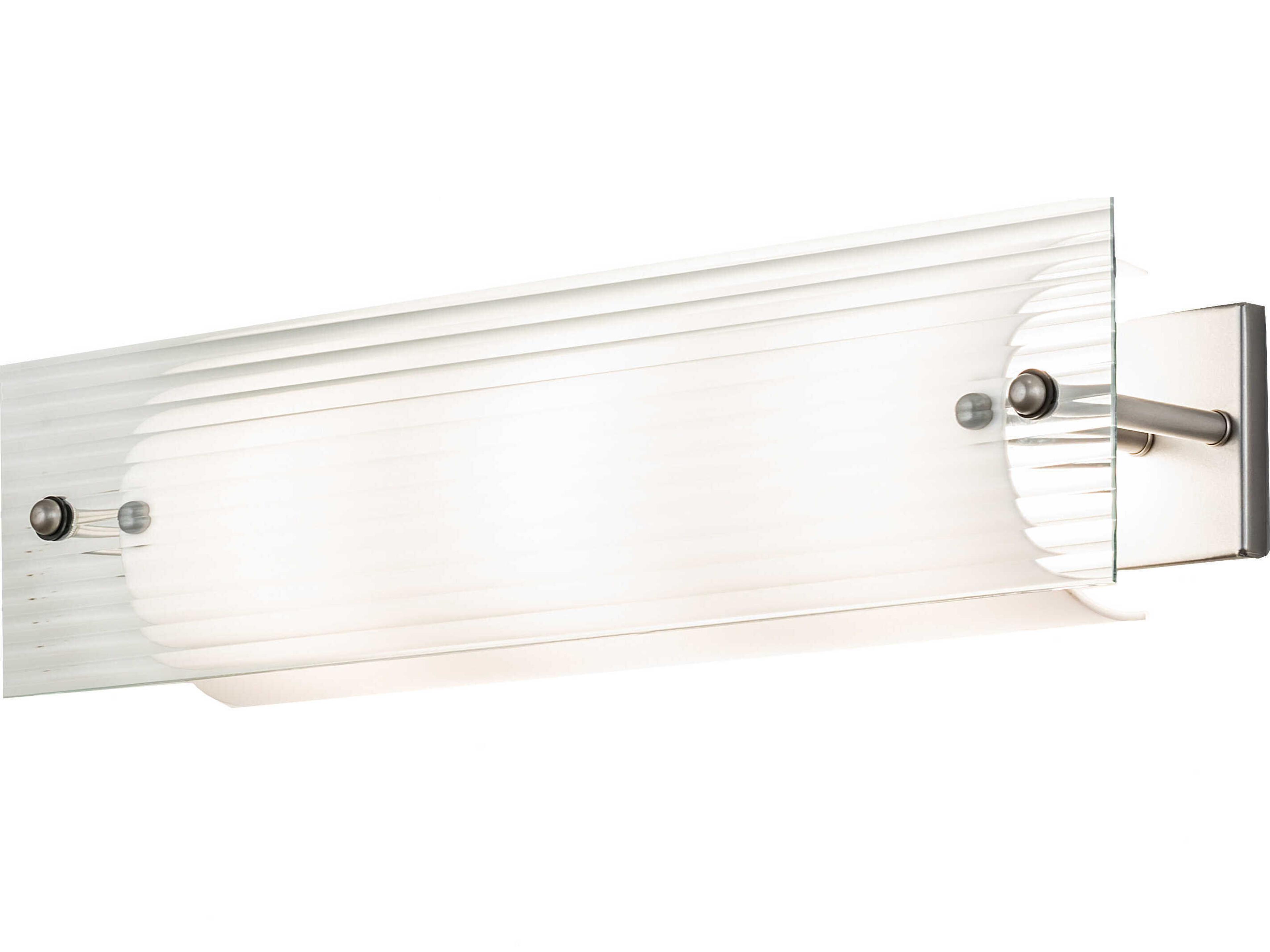 Meyda Quadrato 3-Light Nickel Clear Glass LED Vanity Light