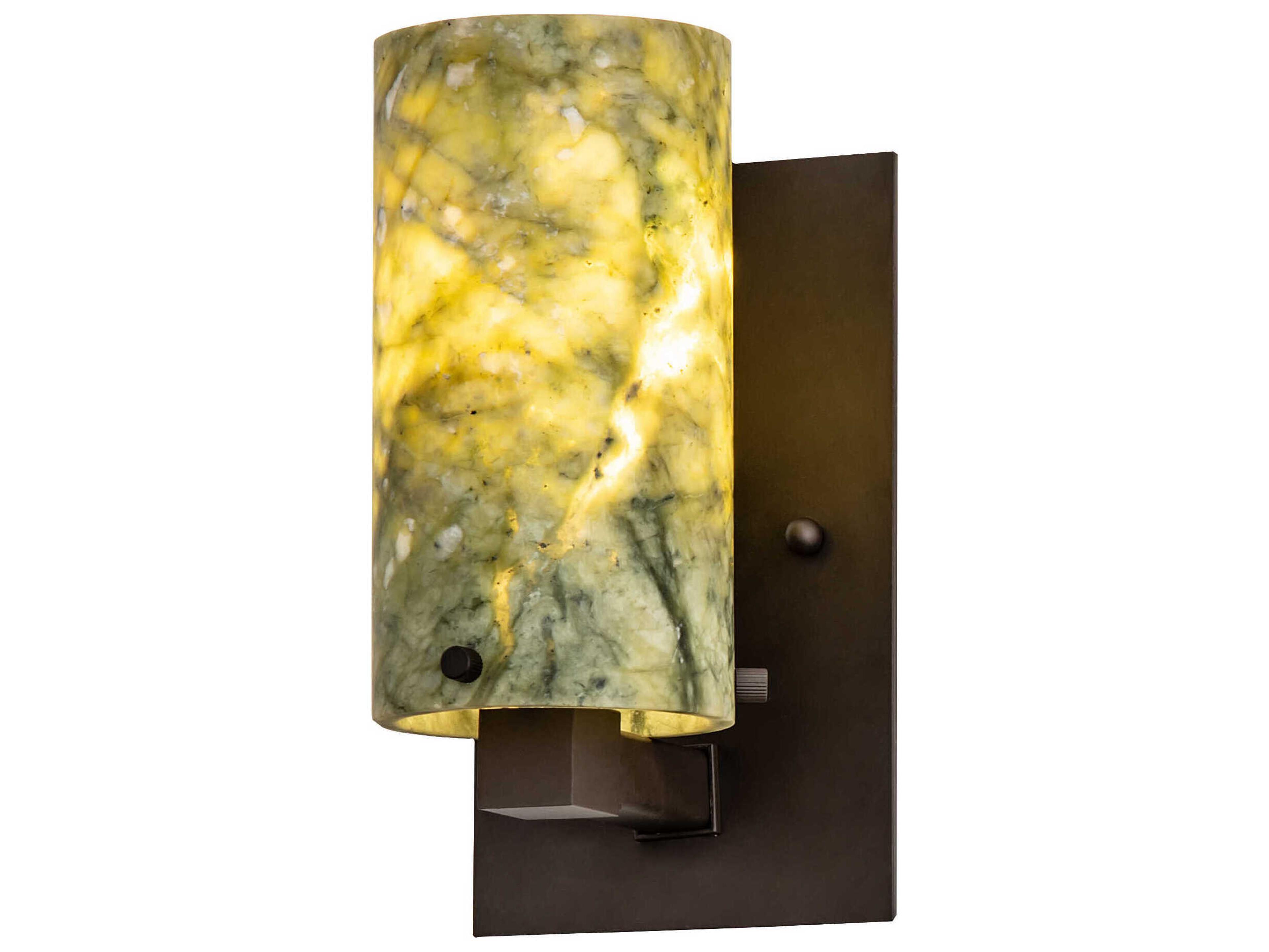 Meyda Cilindro 1-Light Oil Rubbed Bronze Green Wall Sconce