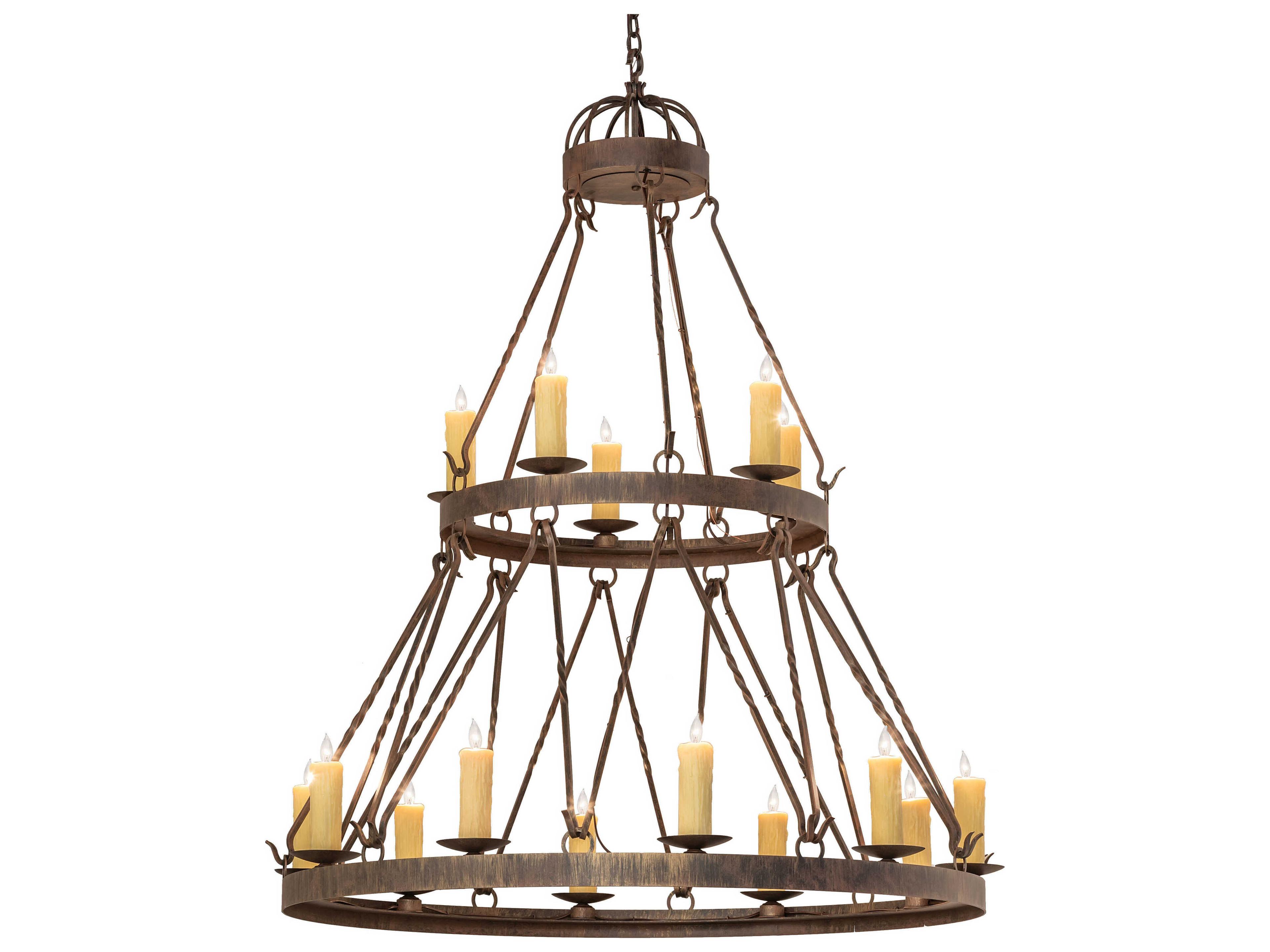 Meyda Lakeshore 15-Light Gold Candelabra Tiered Chandelier