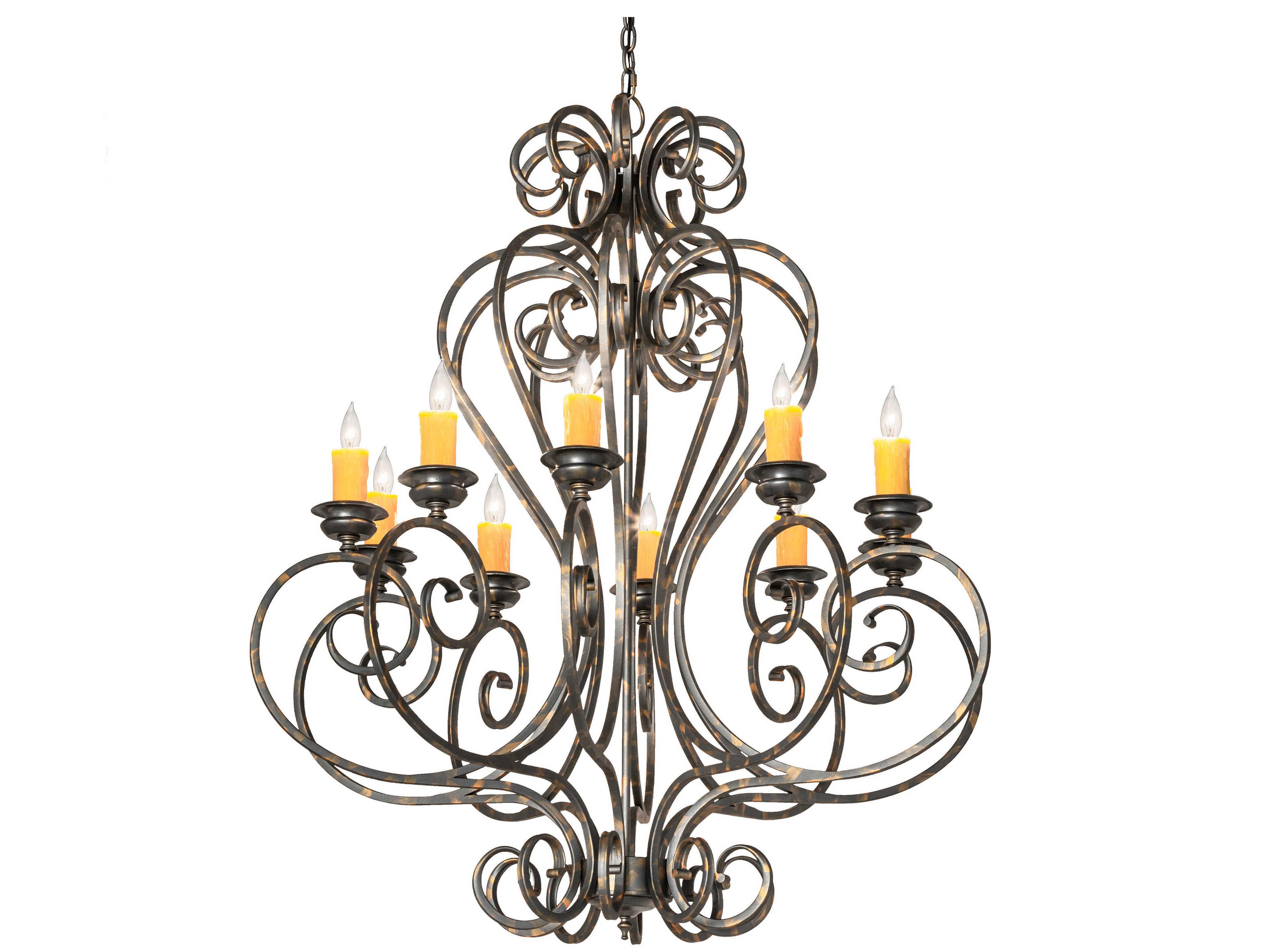 Meyda Fernando 10-Light French Bronzed Candelabra Chandelier
