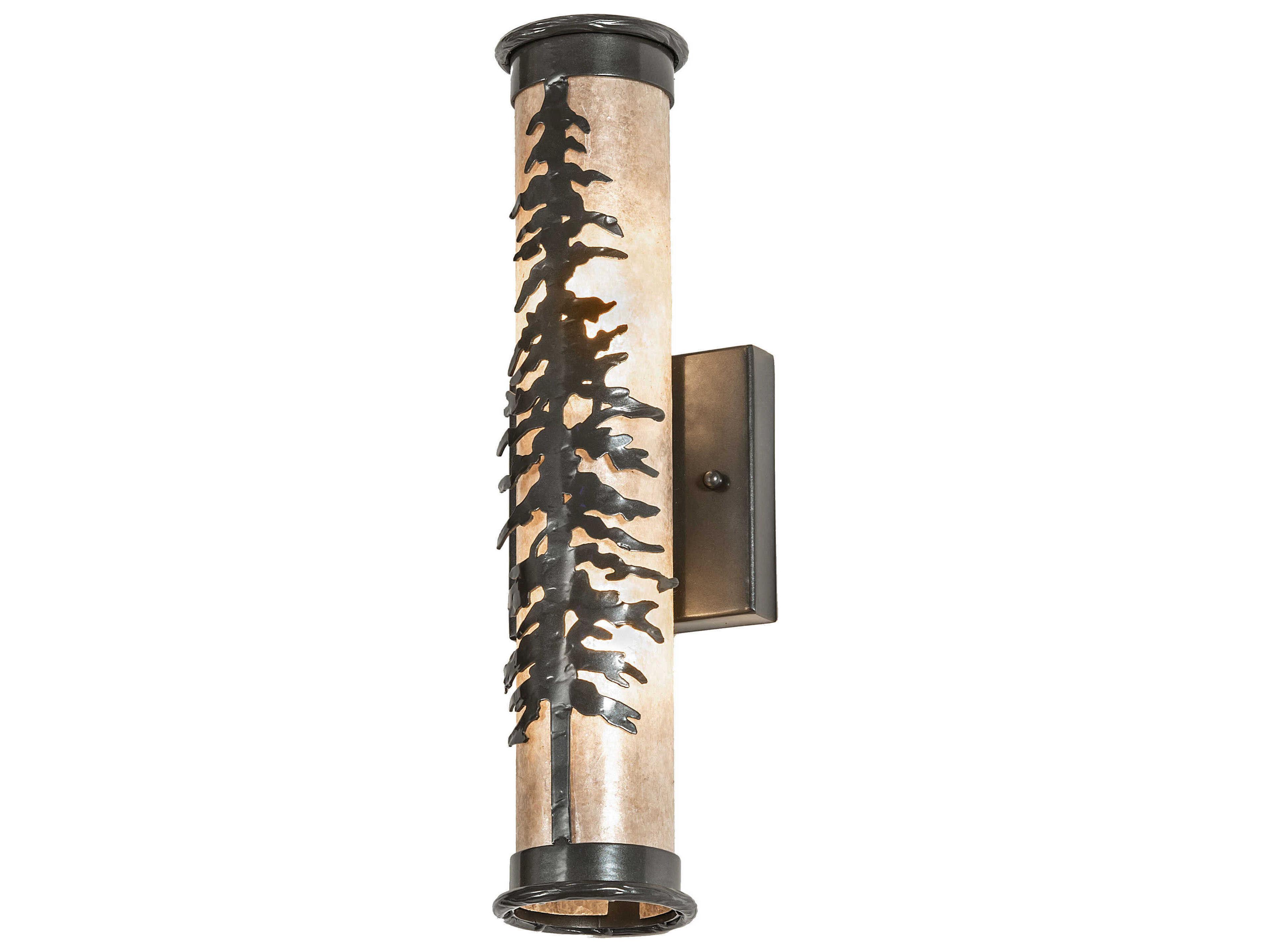 Meyda Tamarack 2-Light Oil Rubbed Bronze Silver Glass Wall Sconce