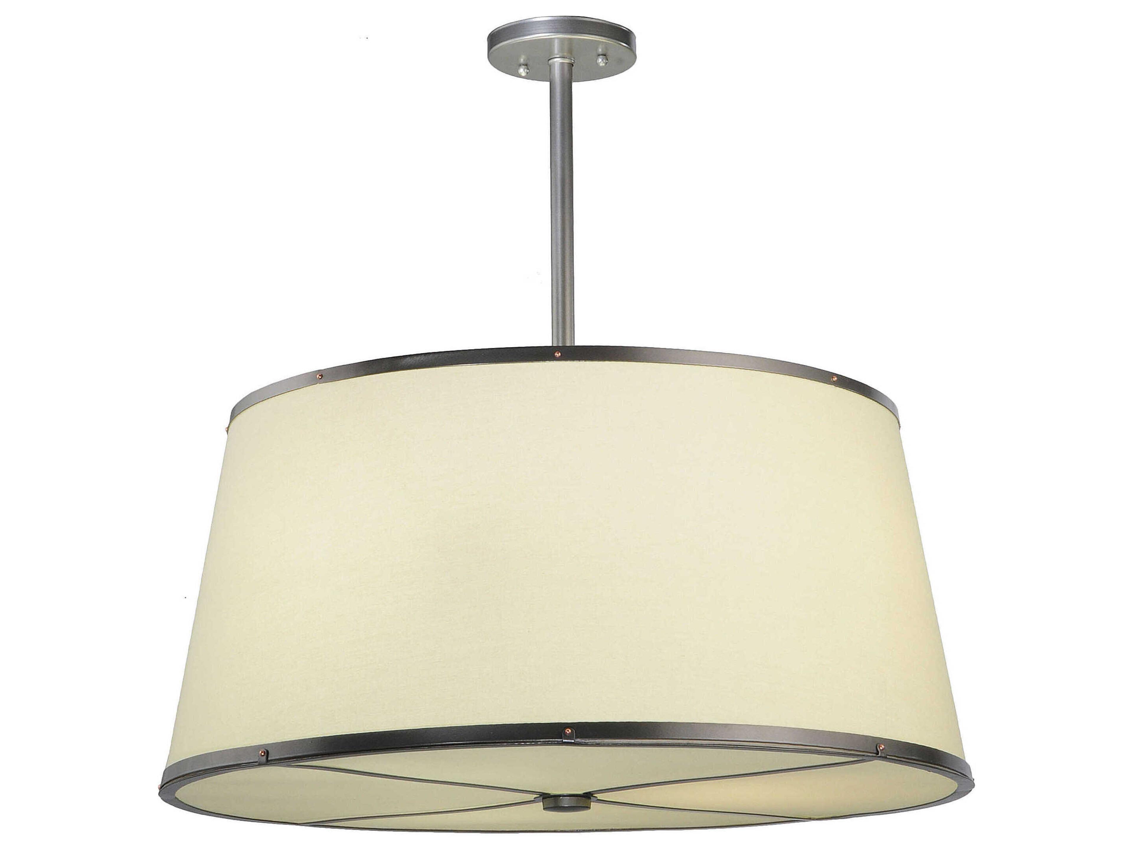 Meyda Cilindro 3-Light Brushed Nickel Drum Pendant