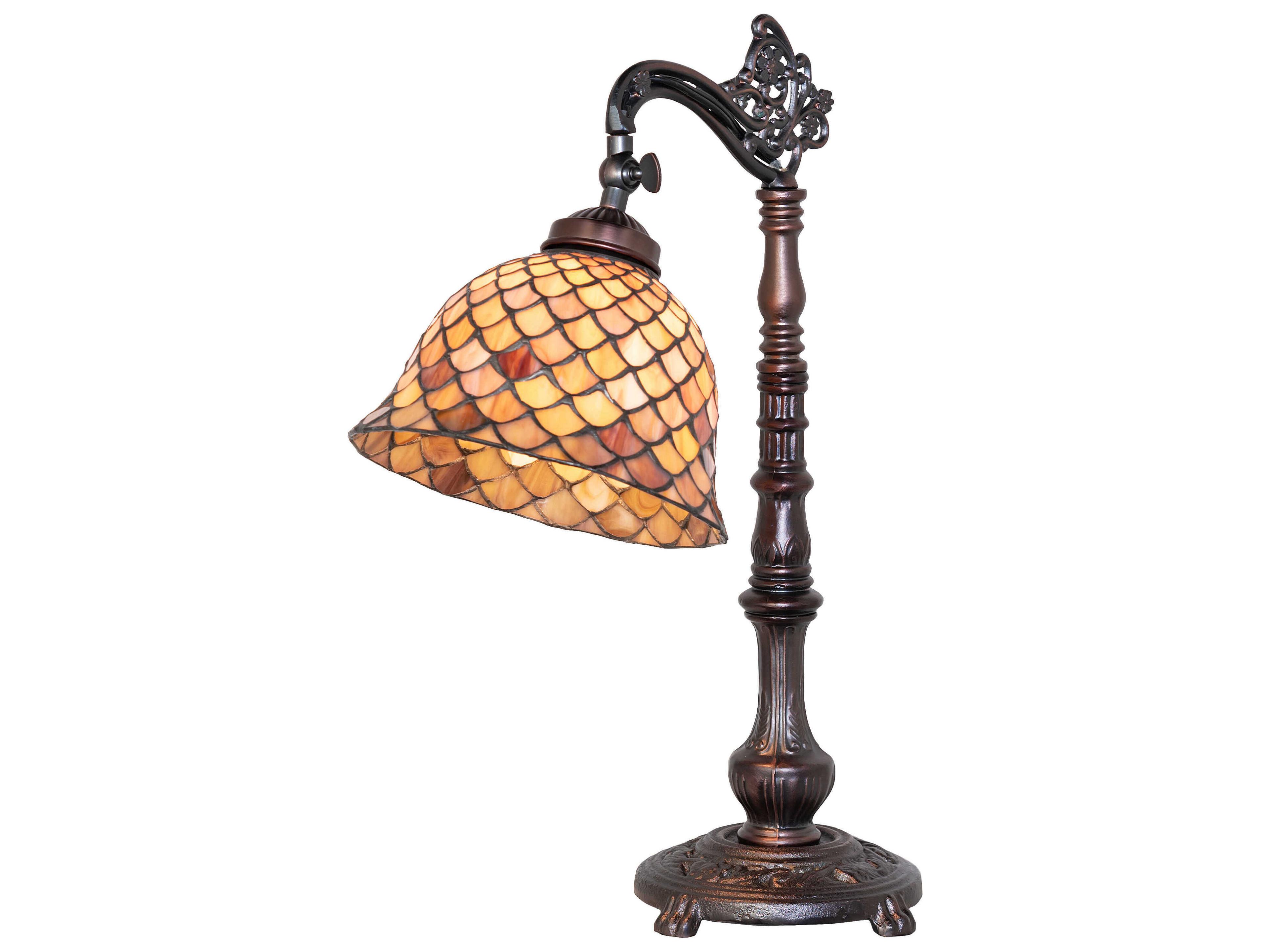 Meyda Tiffany Fishscale Mahogany Bronze Desk Lamp