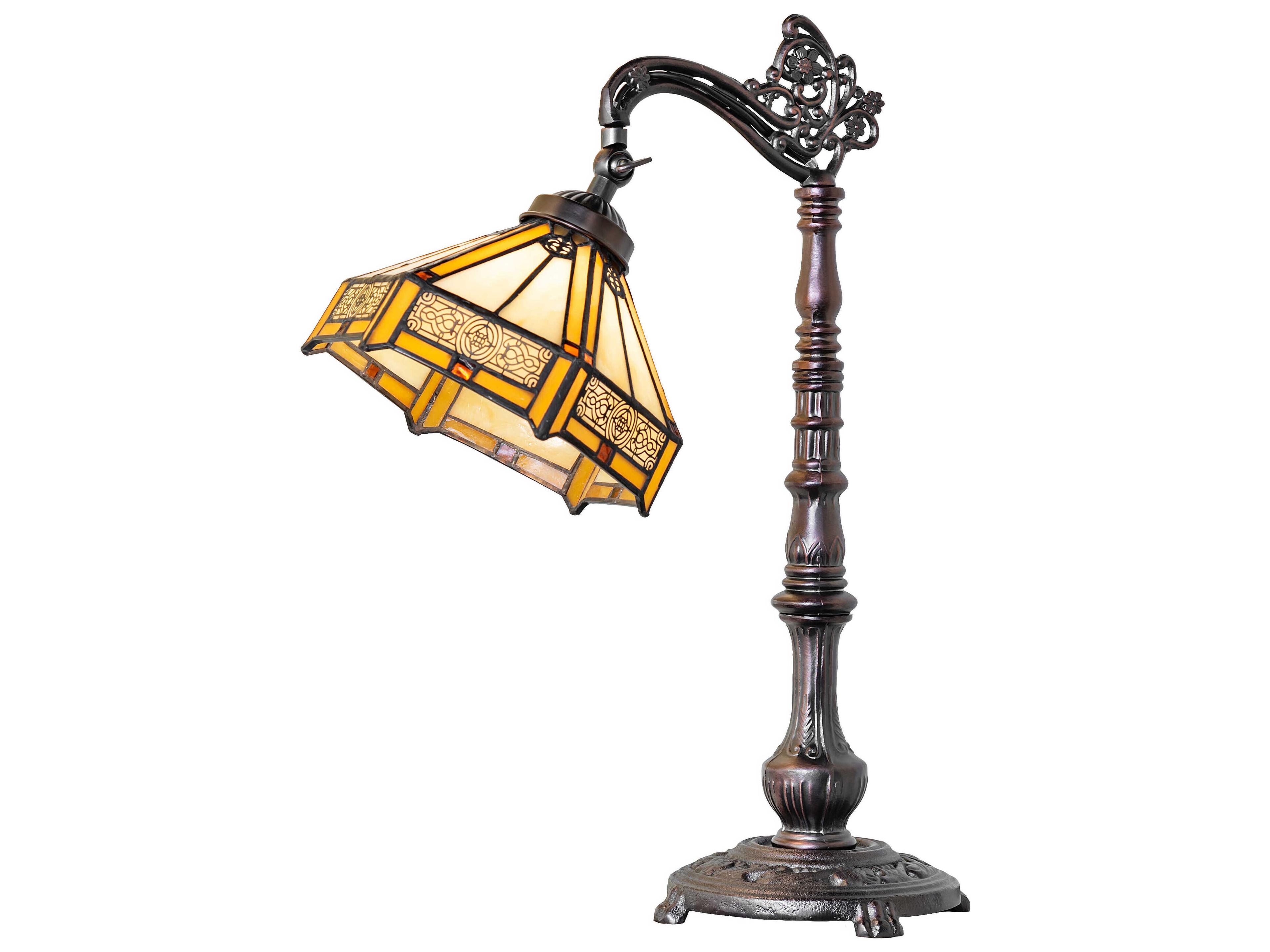 Meyda Peaches Mahogany Bronze Desk Lamp