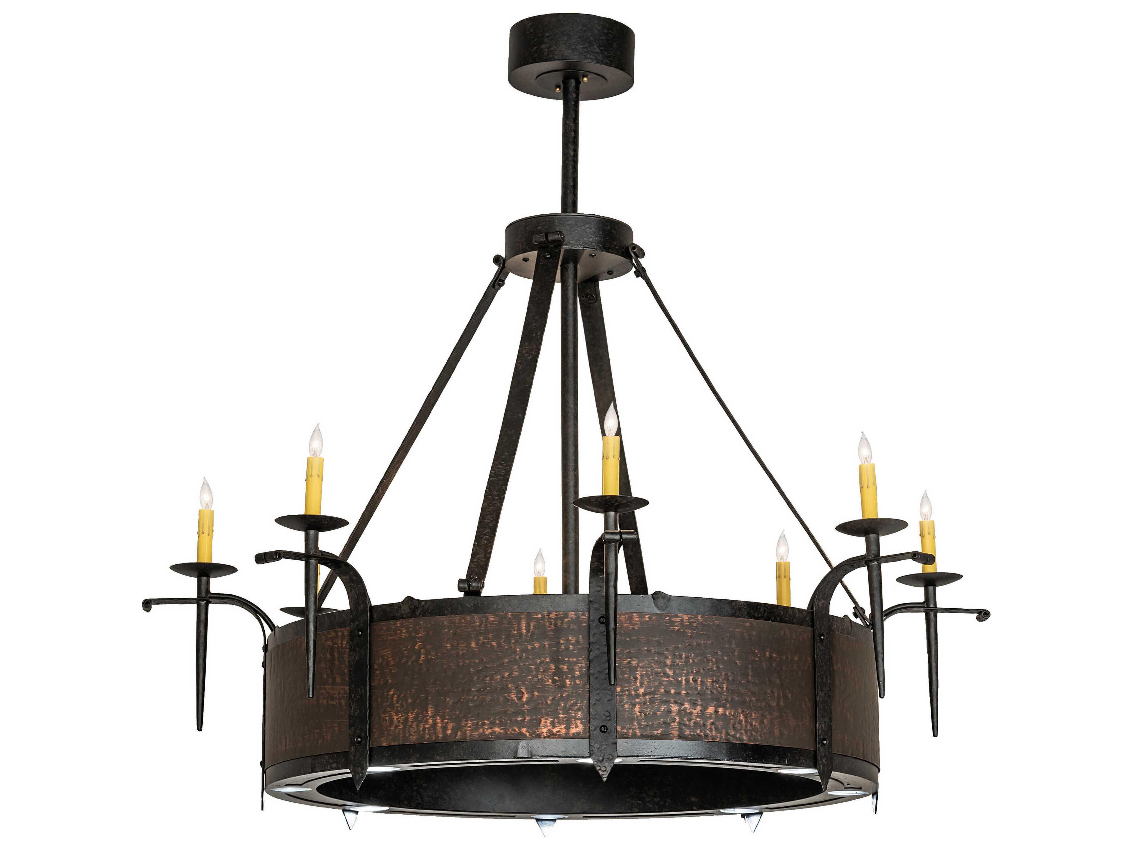 Meyda Costello 8 8-Light Copper Candelabra Chandelier