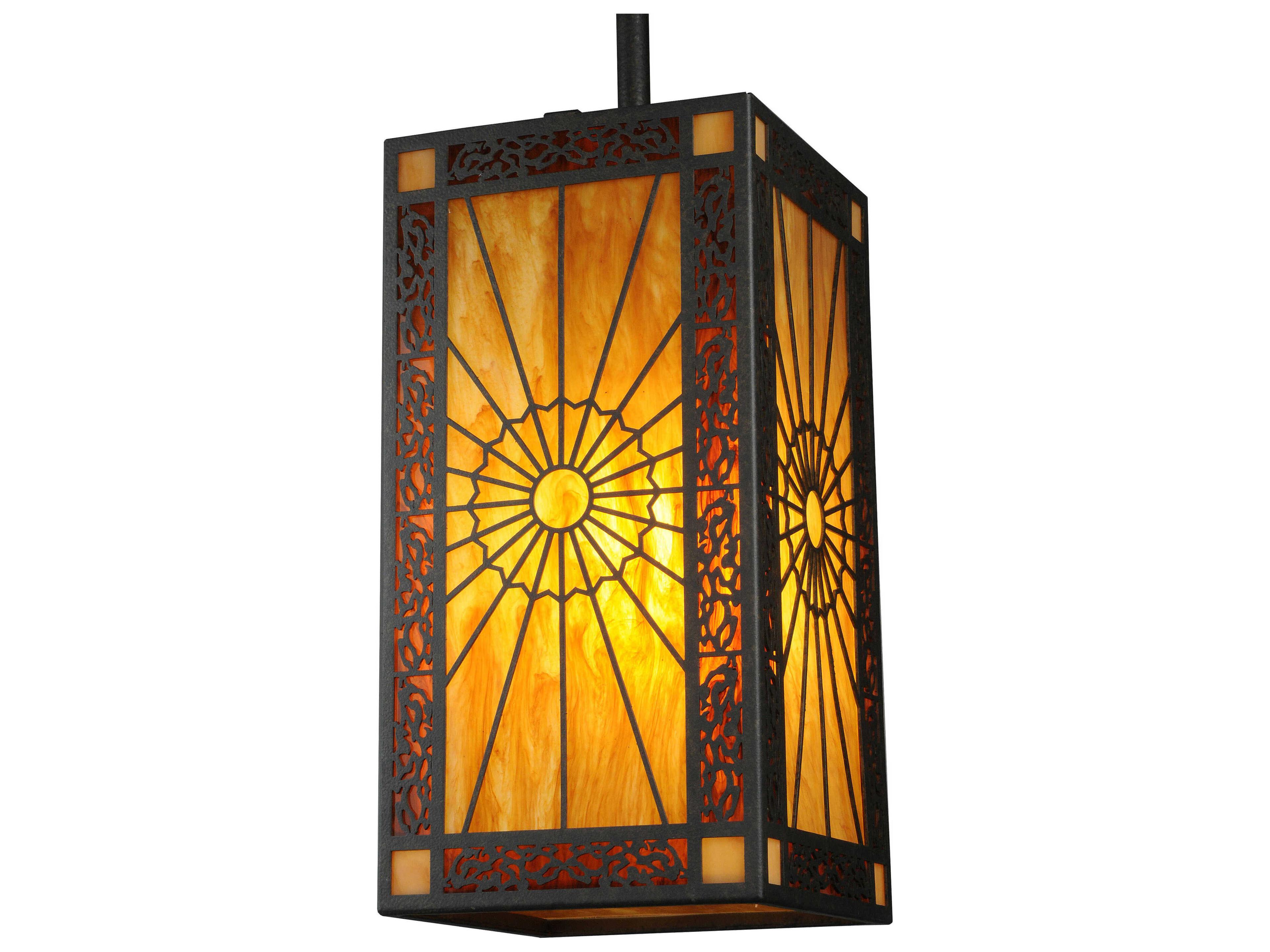 Meyda 1-Light Steel Glass Mini Pendant