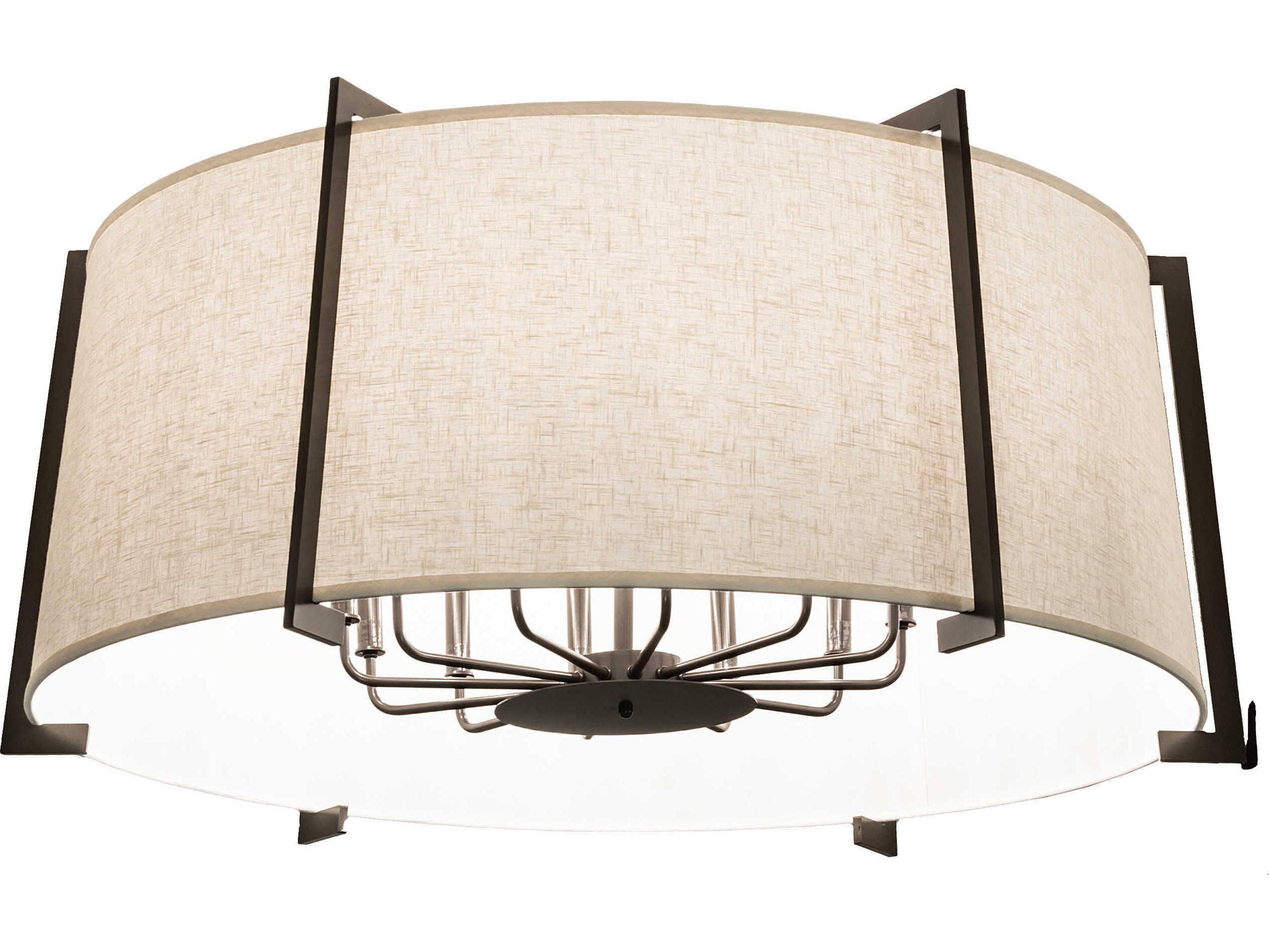 Meyda Cilindro 12-Light Timeless Bronze White LED Drum Semi Flush Mount