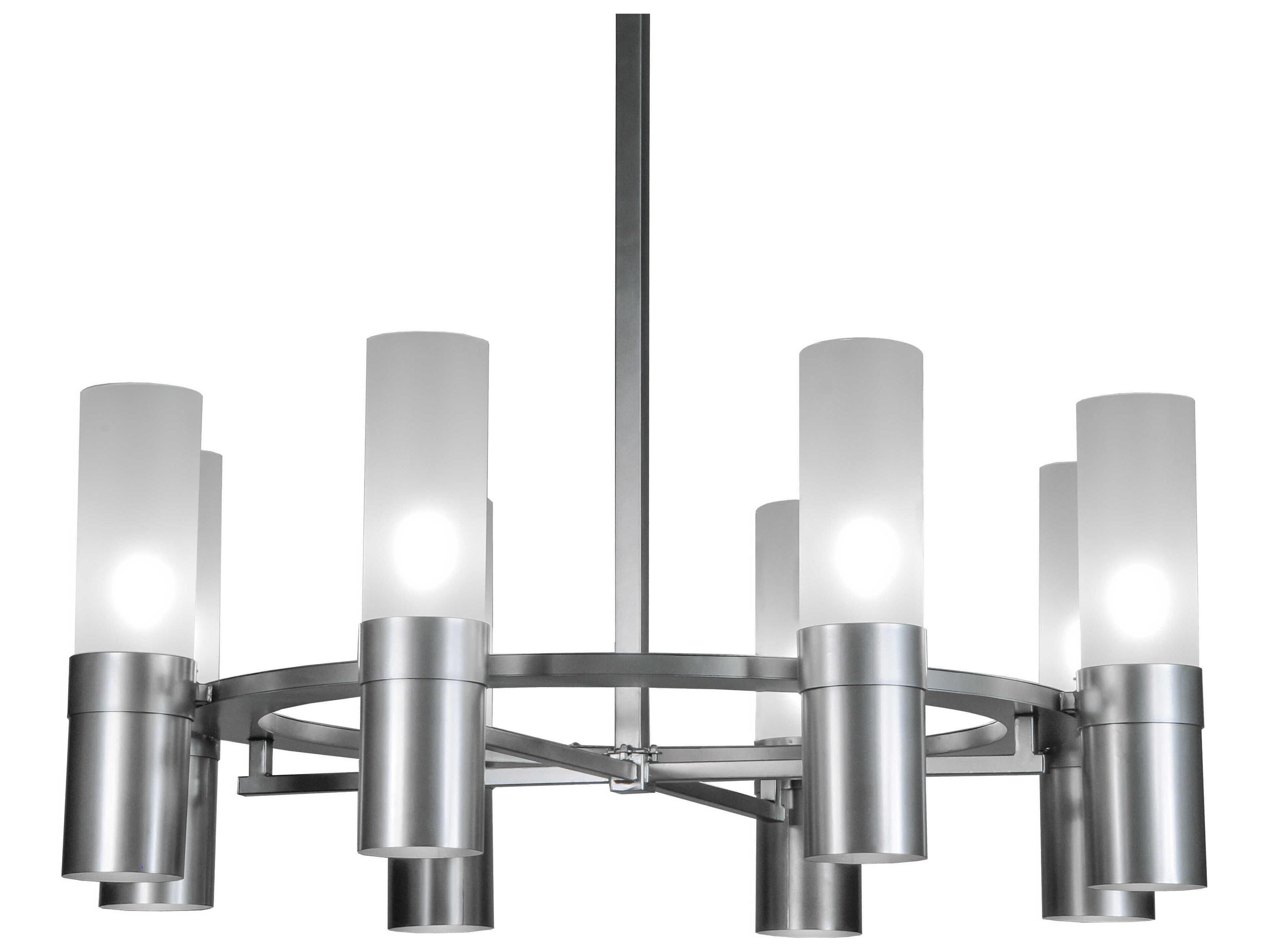 Meyda Farmington 16-Light6-Light Nickel Glass Cylinder Chandelier