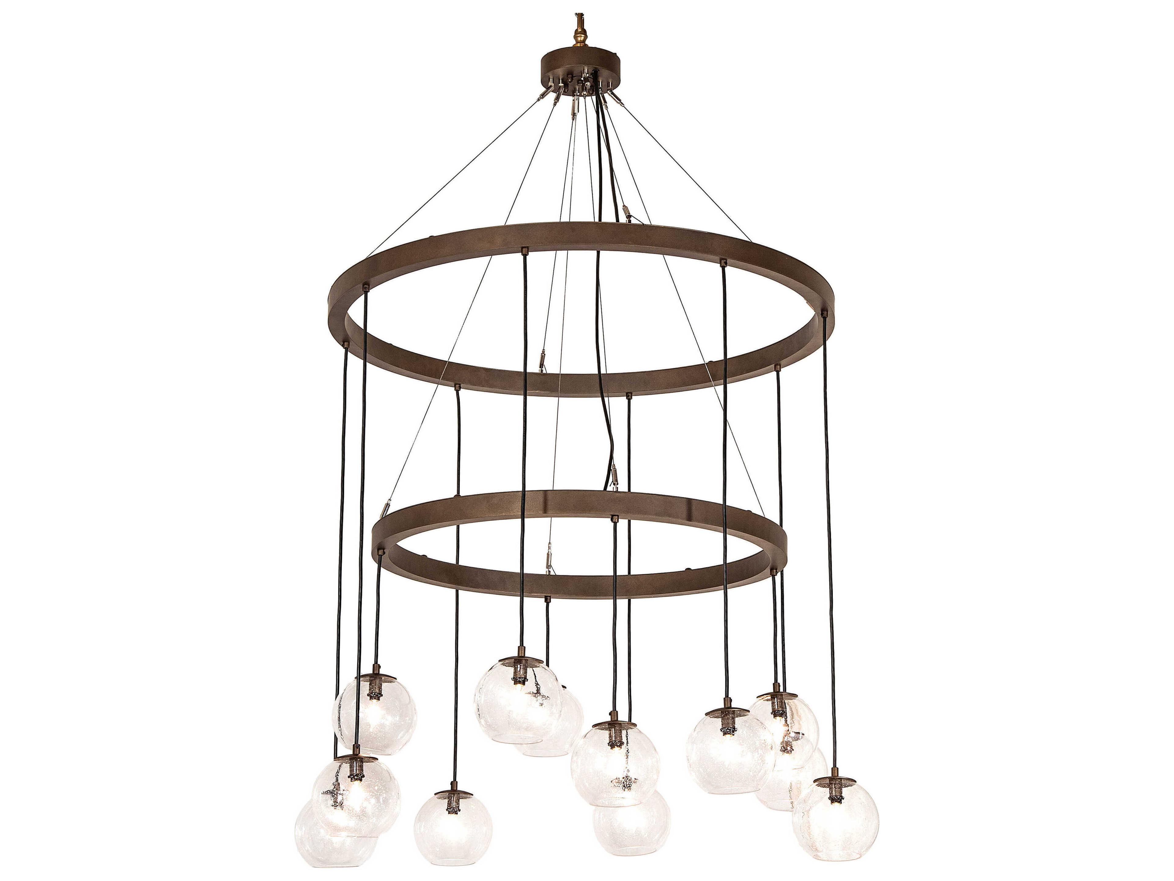Meyda Bola 12-Light Bronze Glass Round Tiered Pendant