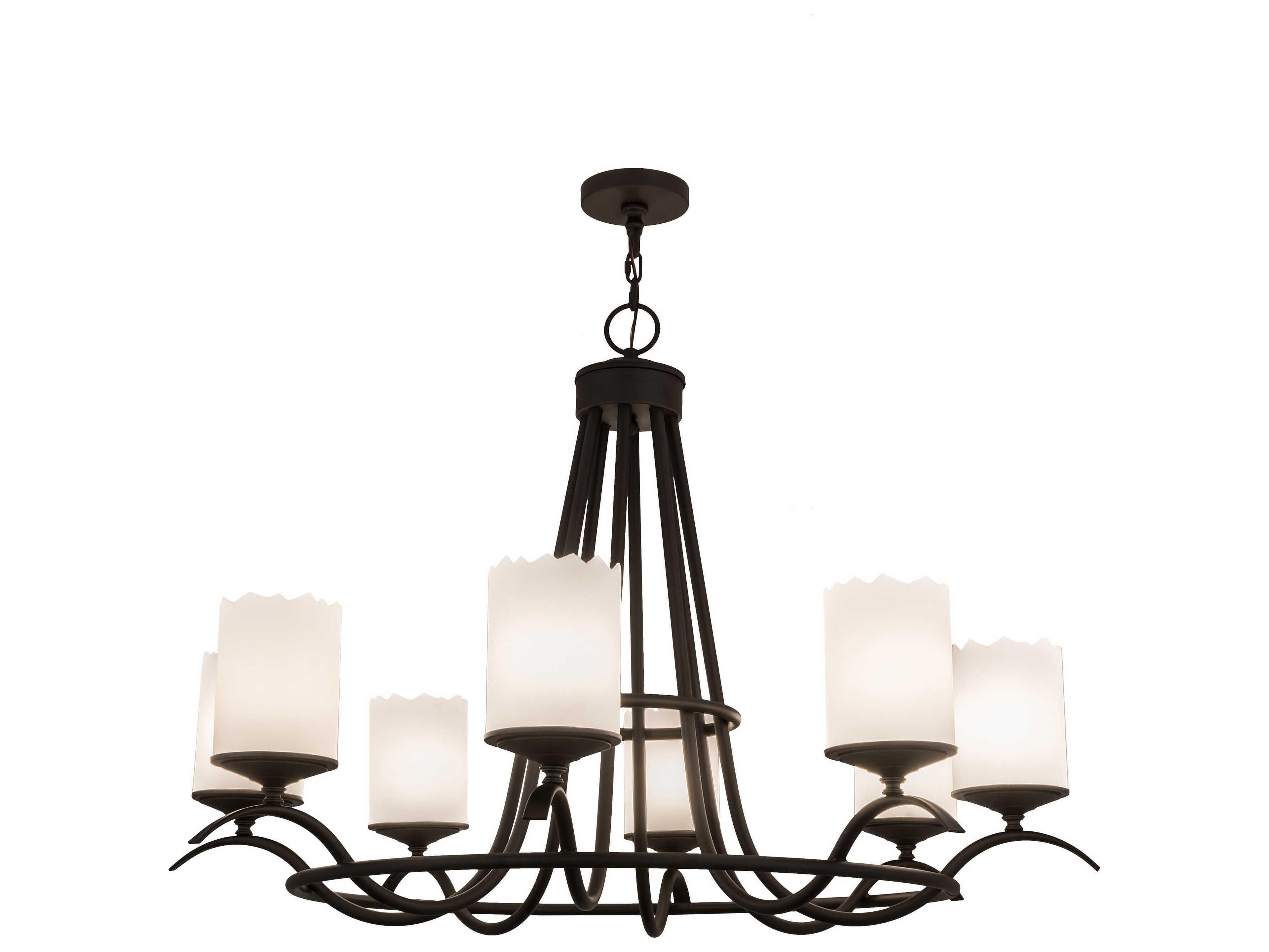 Meyda Octavia 8-Light Oil Rubbed Bronze Glass Cylinder Chandelier
