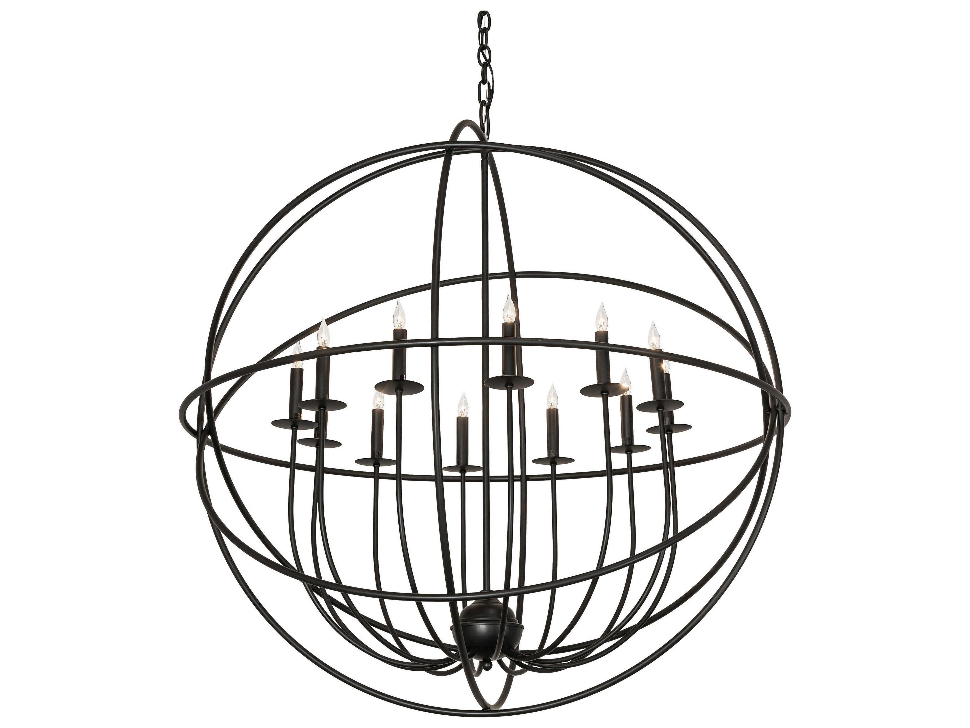 Meyda Atom Enerjisi 12-Light Black Globe Chandelier