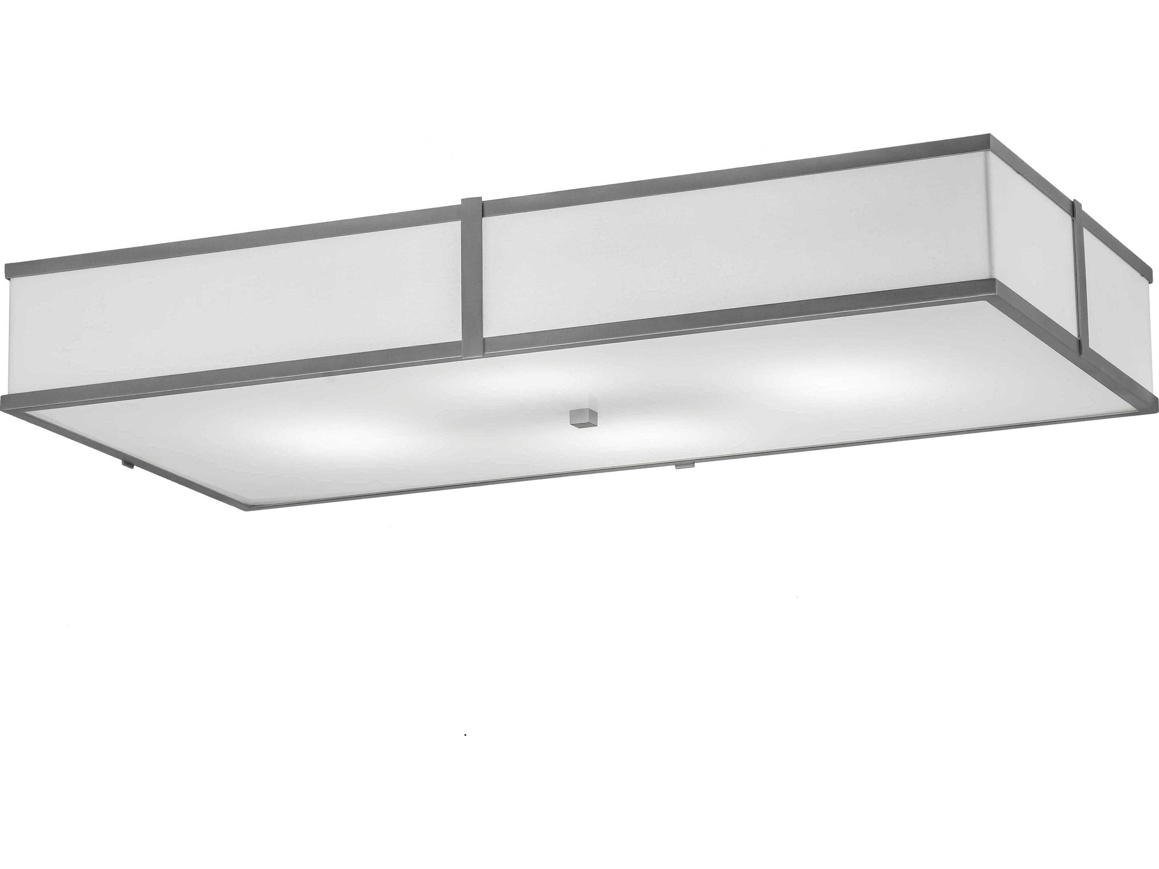 Meyda Quadrato 4-Light Nickel White Geometric Flush Mount