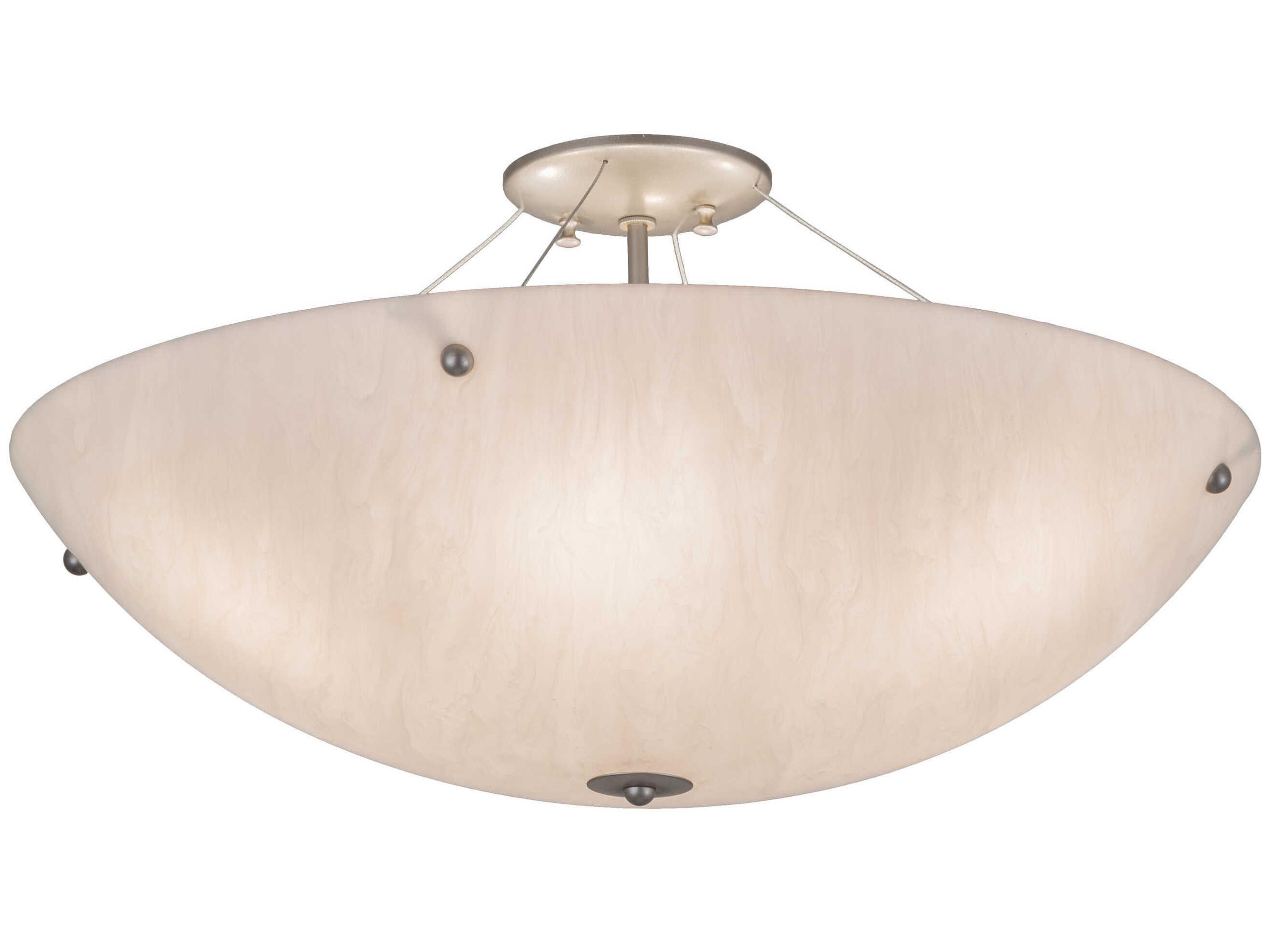 Meyda Cypola 6-Light Nickel Bowl Semi Flush Mount