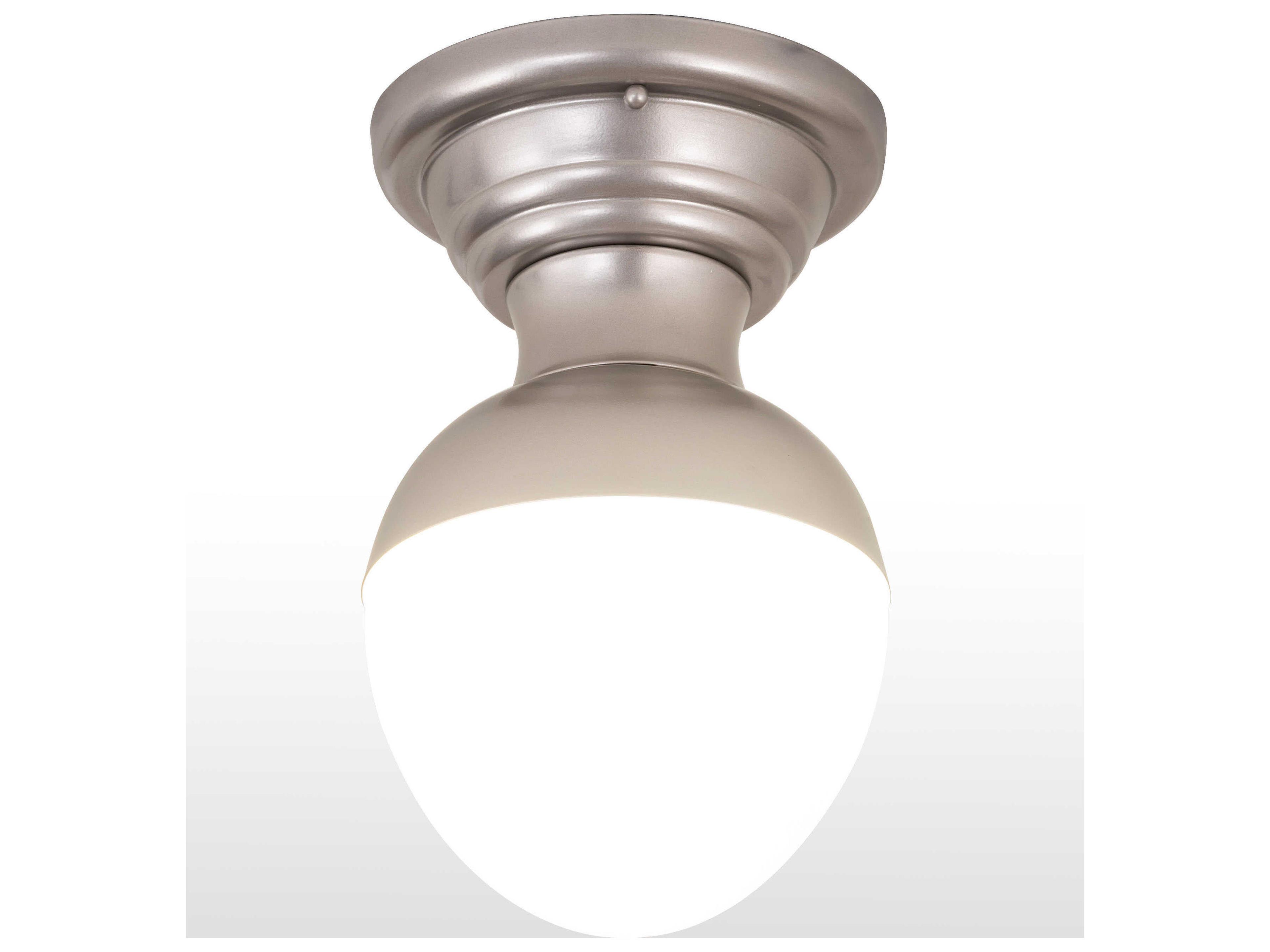Meyda Huevo 1-Light Nickel Glass Semi Flush Mount