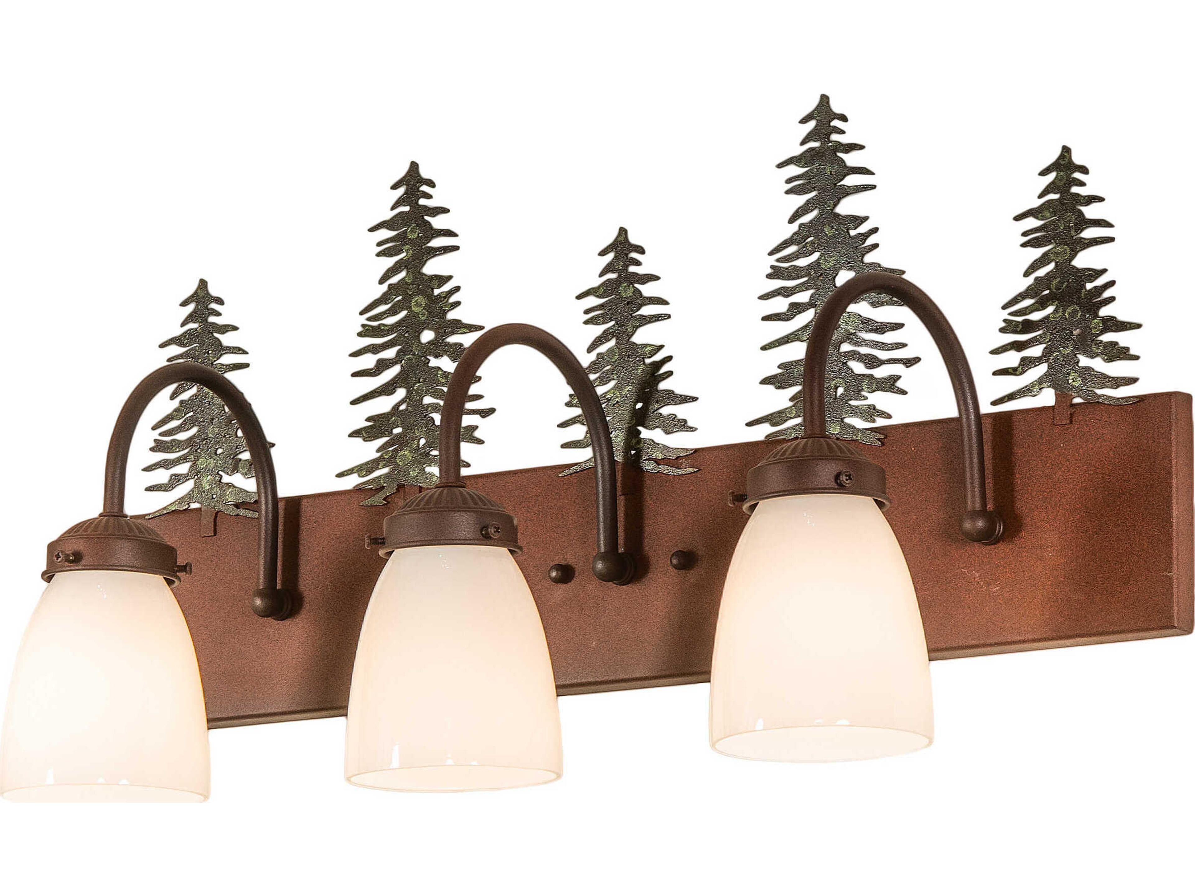 Meyda 3-Light Rust Brown Glass Vanity Light