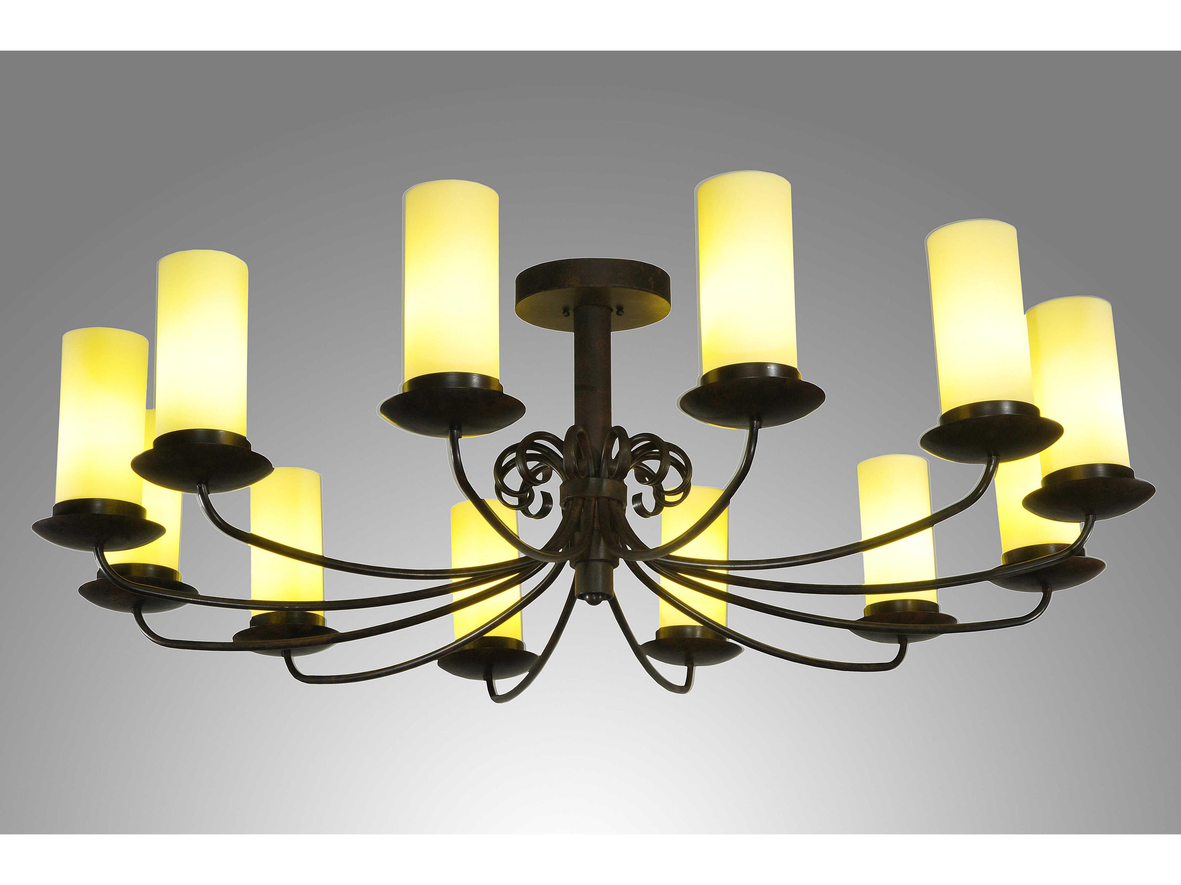 Meyda 12-Light Brown Cylinder Chandelier