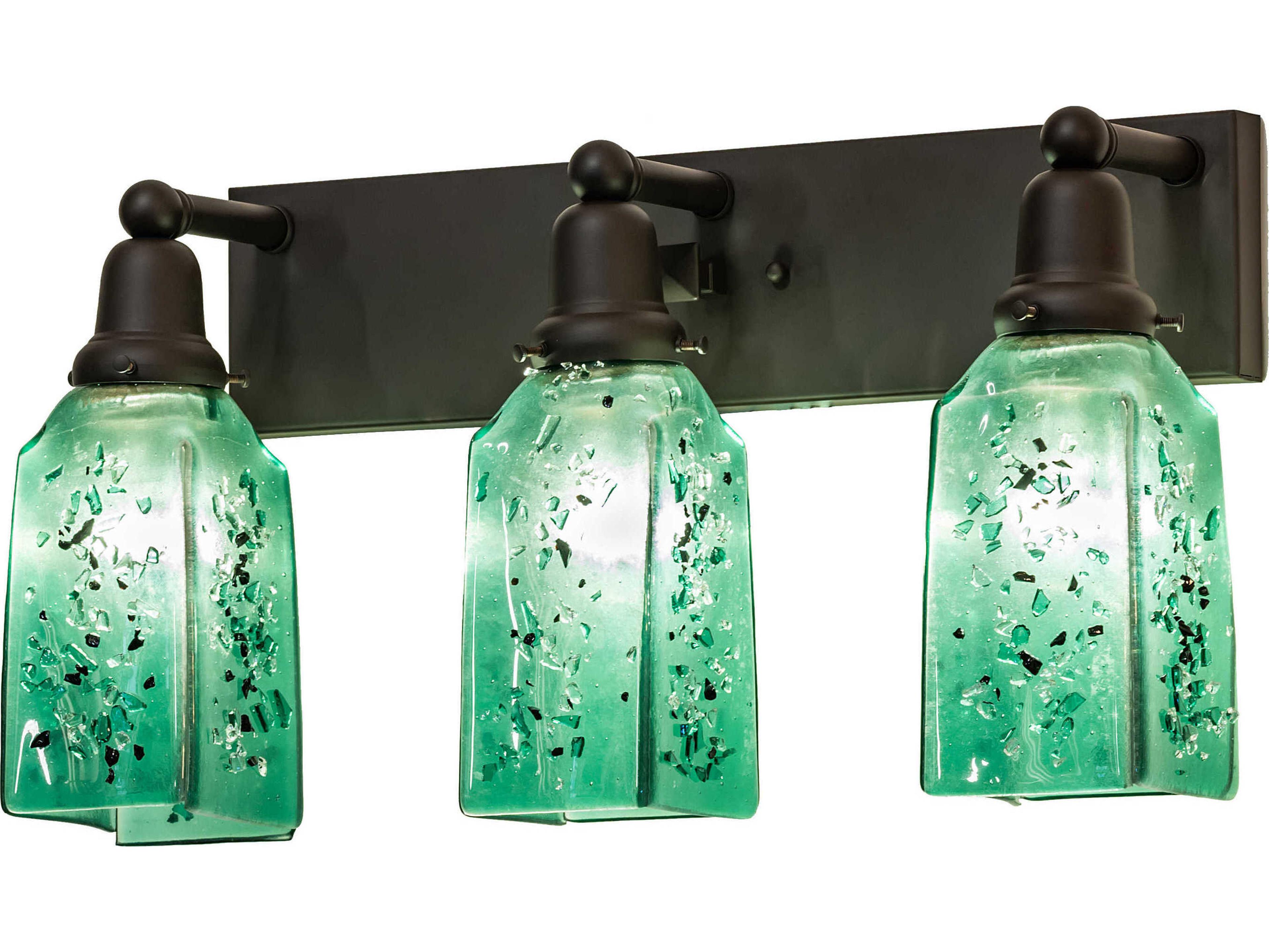 Meyda Metro Fusion 3-Light Oil Rubbed Bronze Clear Glass Vanity Light