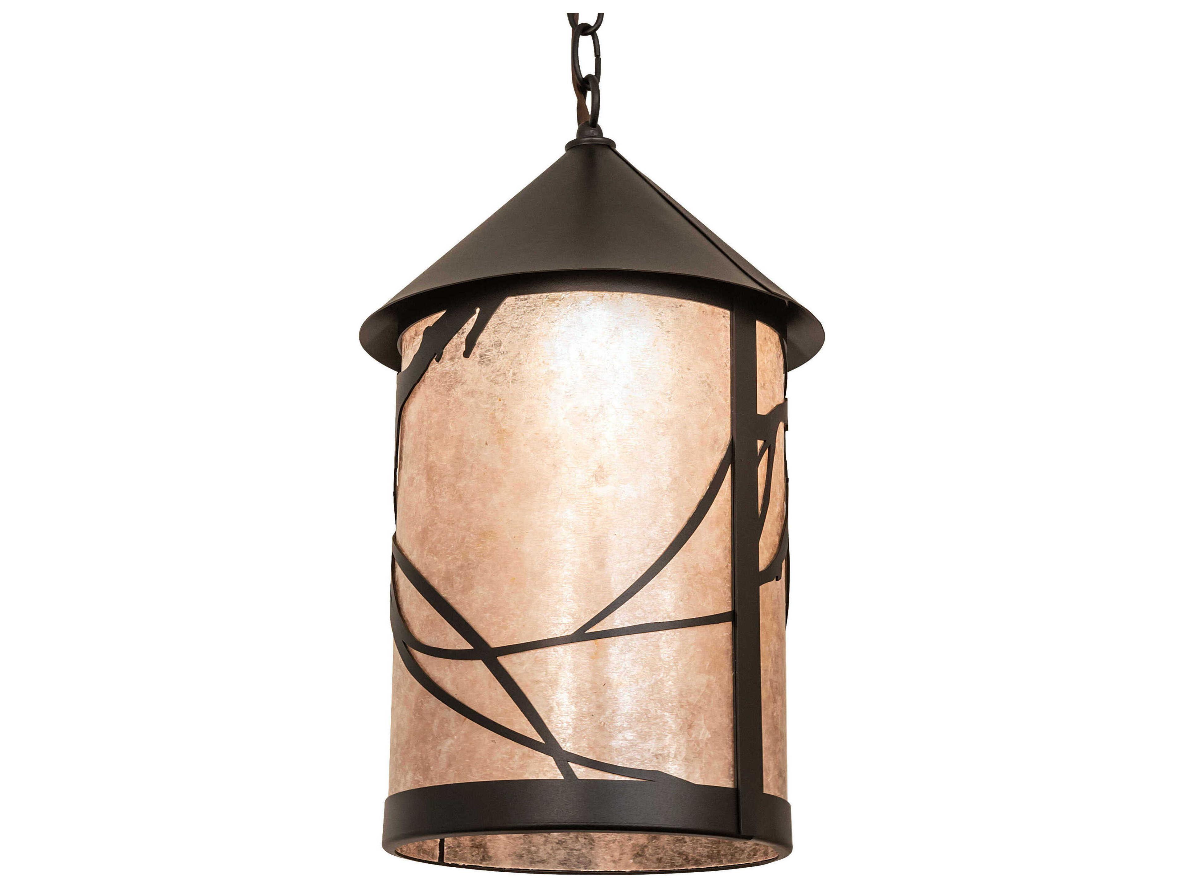 Meyda Branches 1-Light Black Glass Cylinder Mini Pendant