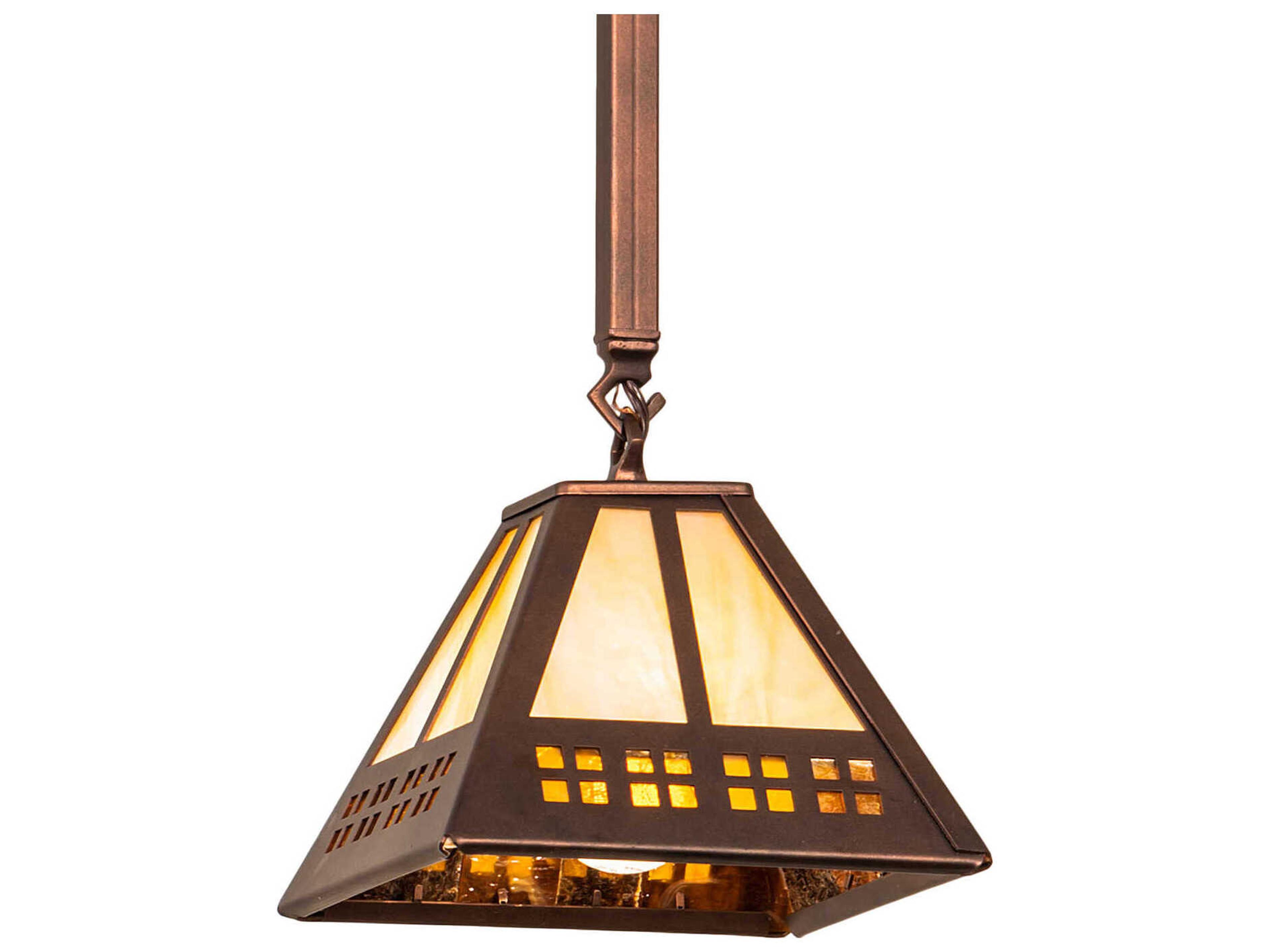 Meyda Prairie Loft 8- 1-Light Brown Glass Empire Mini Pendant