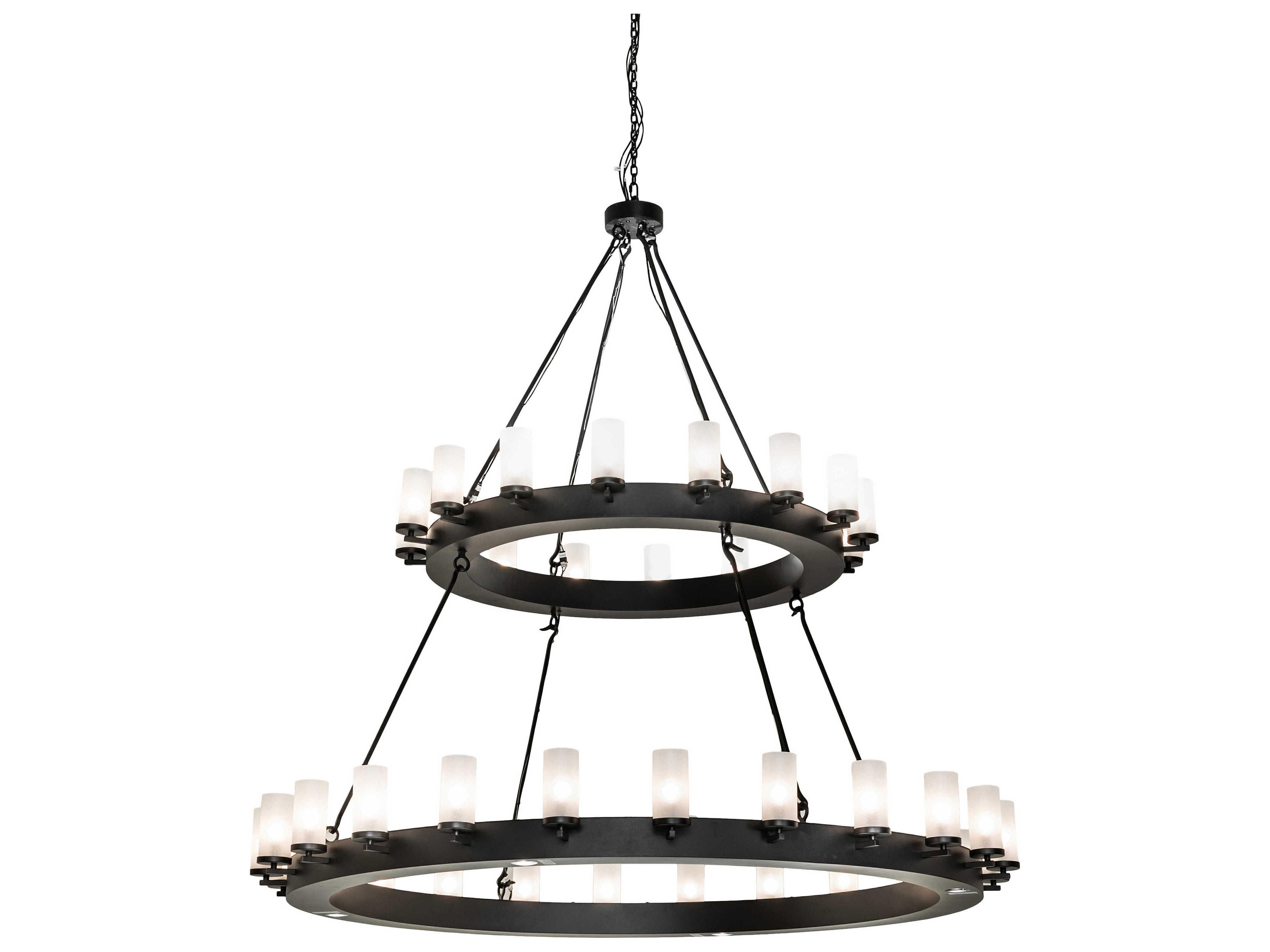 Meyda Noziroh Ring 48-Light Black Glass Round Chandelier