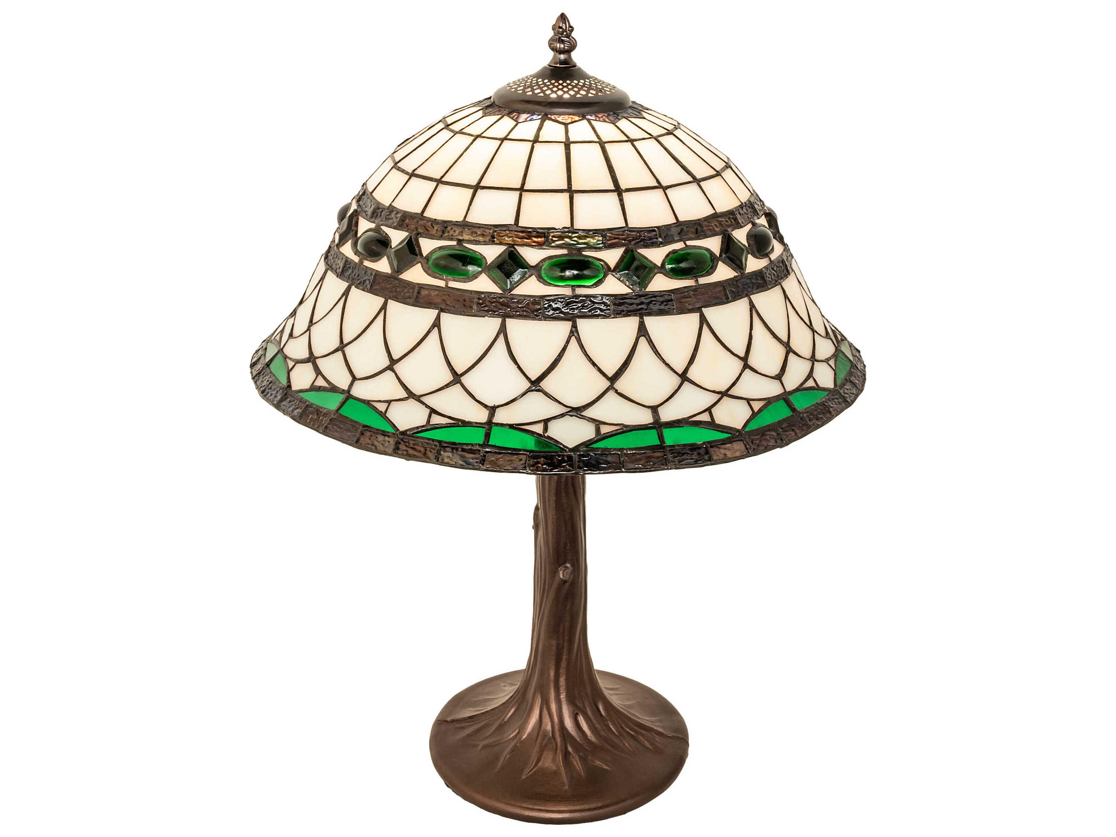 Meyda Tiffany Roman Mahogany Bronze Glass Table Lamp