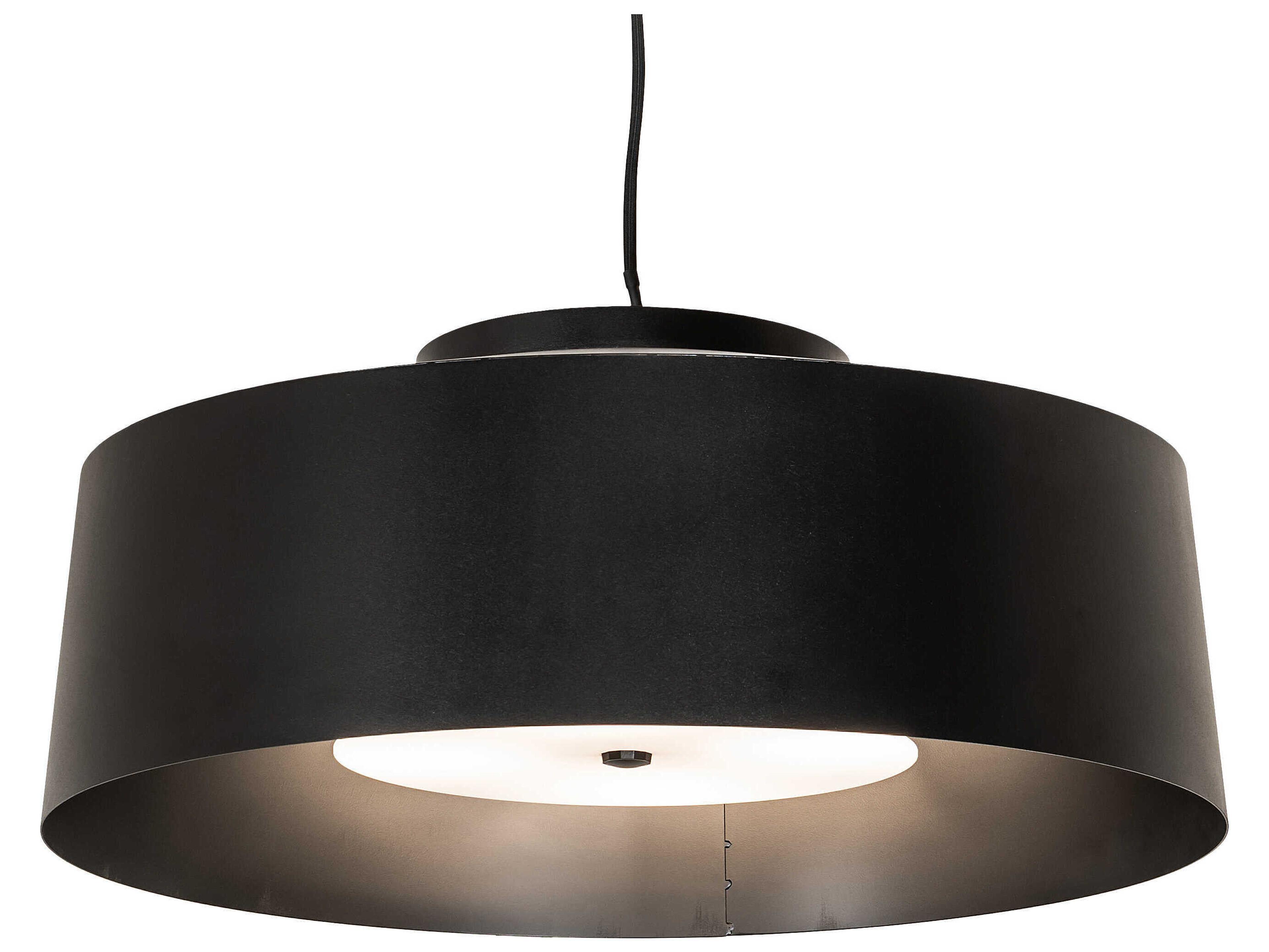 Meyda Cilindro 4-Light Solar Black Drum Pendant