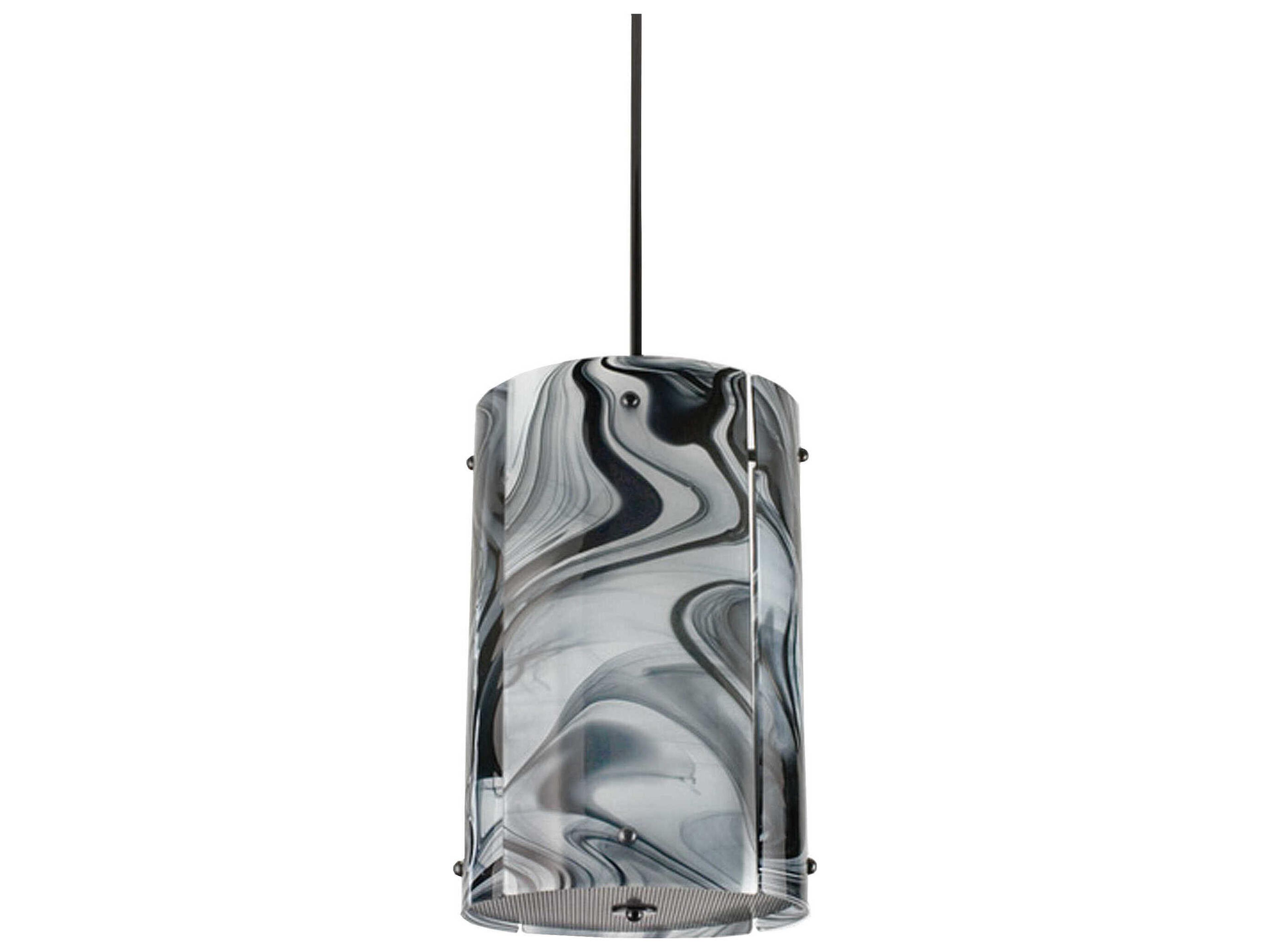 Meyda Metro 4-Light Black Glass Cylinder Pendant