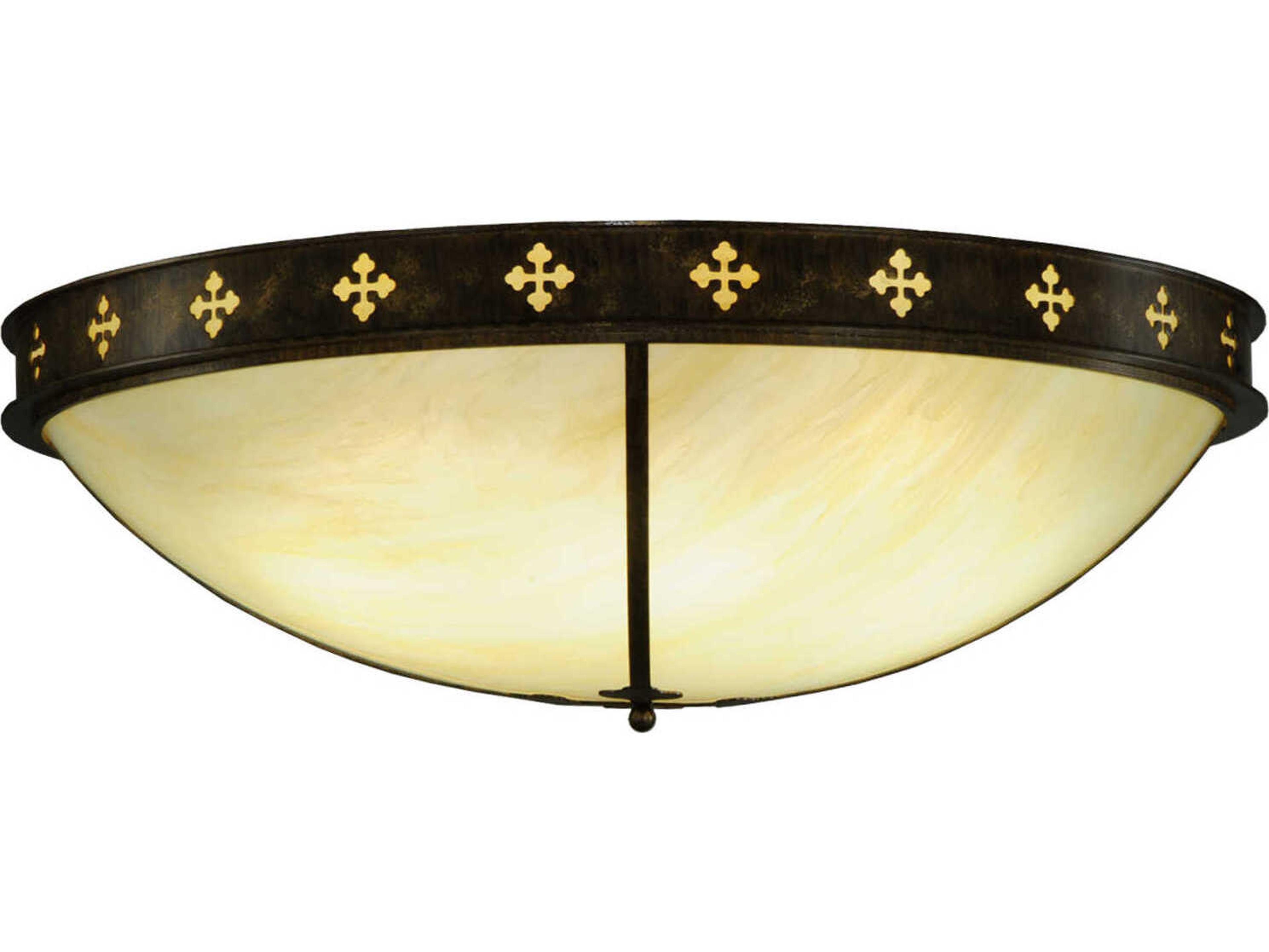 Meyda Byzantine 6-Light Black Glass Bowl Flush Mount
